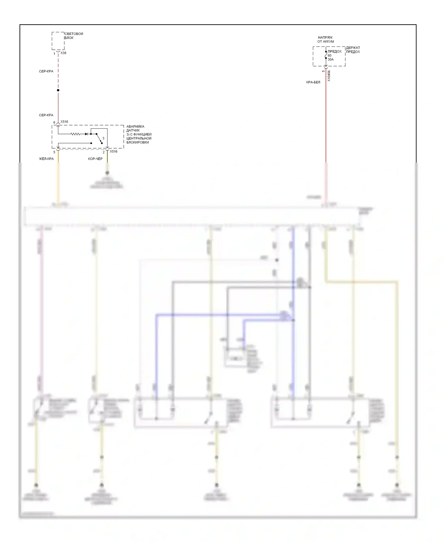 X5 BMW E53 рестайлинг (2003-2007): Электросхема центрального замка (2 из 3) 