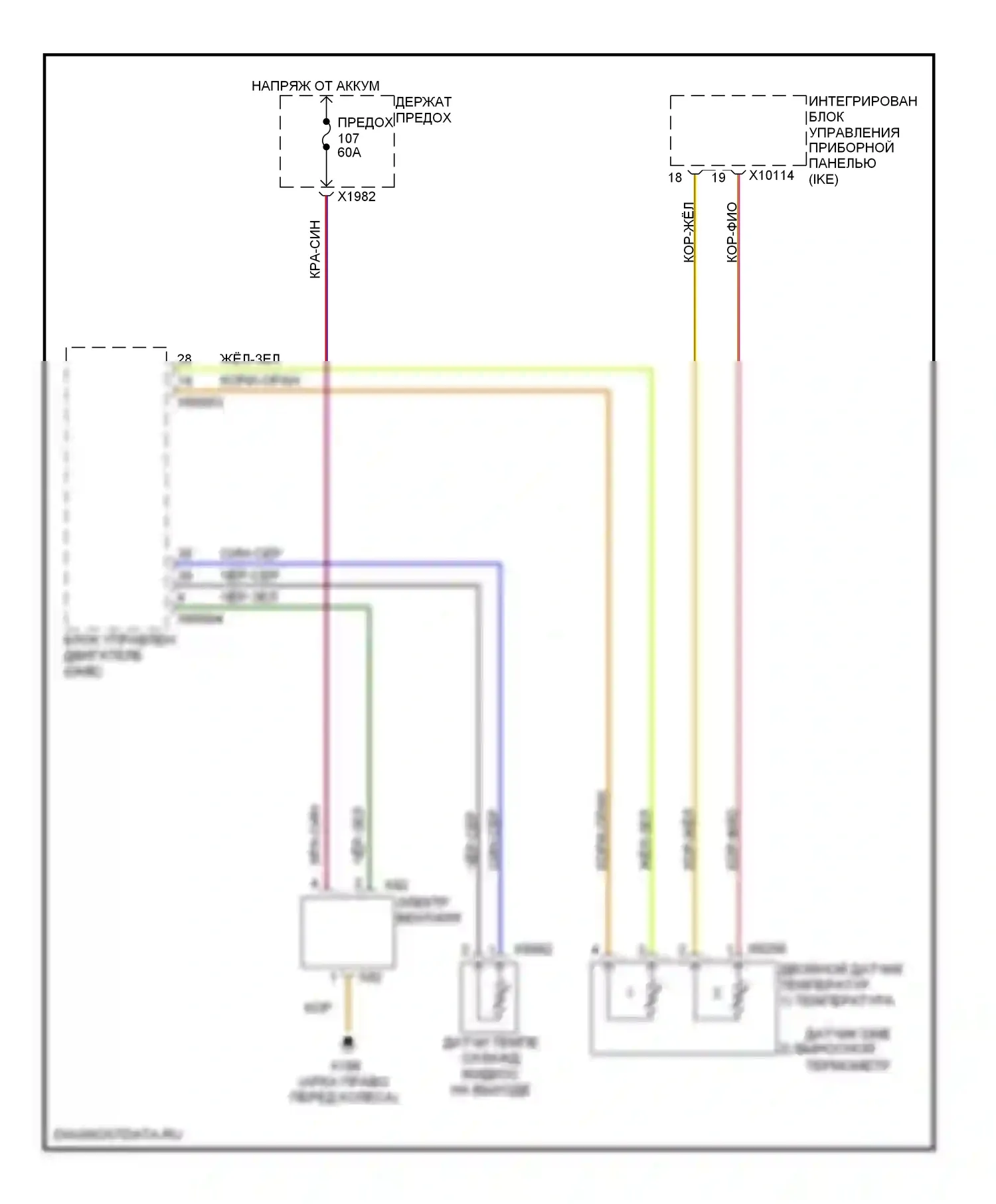 X5 BMW E53 рестайлинг (2003-2007): 4.8l, электросхема вентилятора охлаждения 