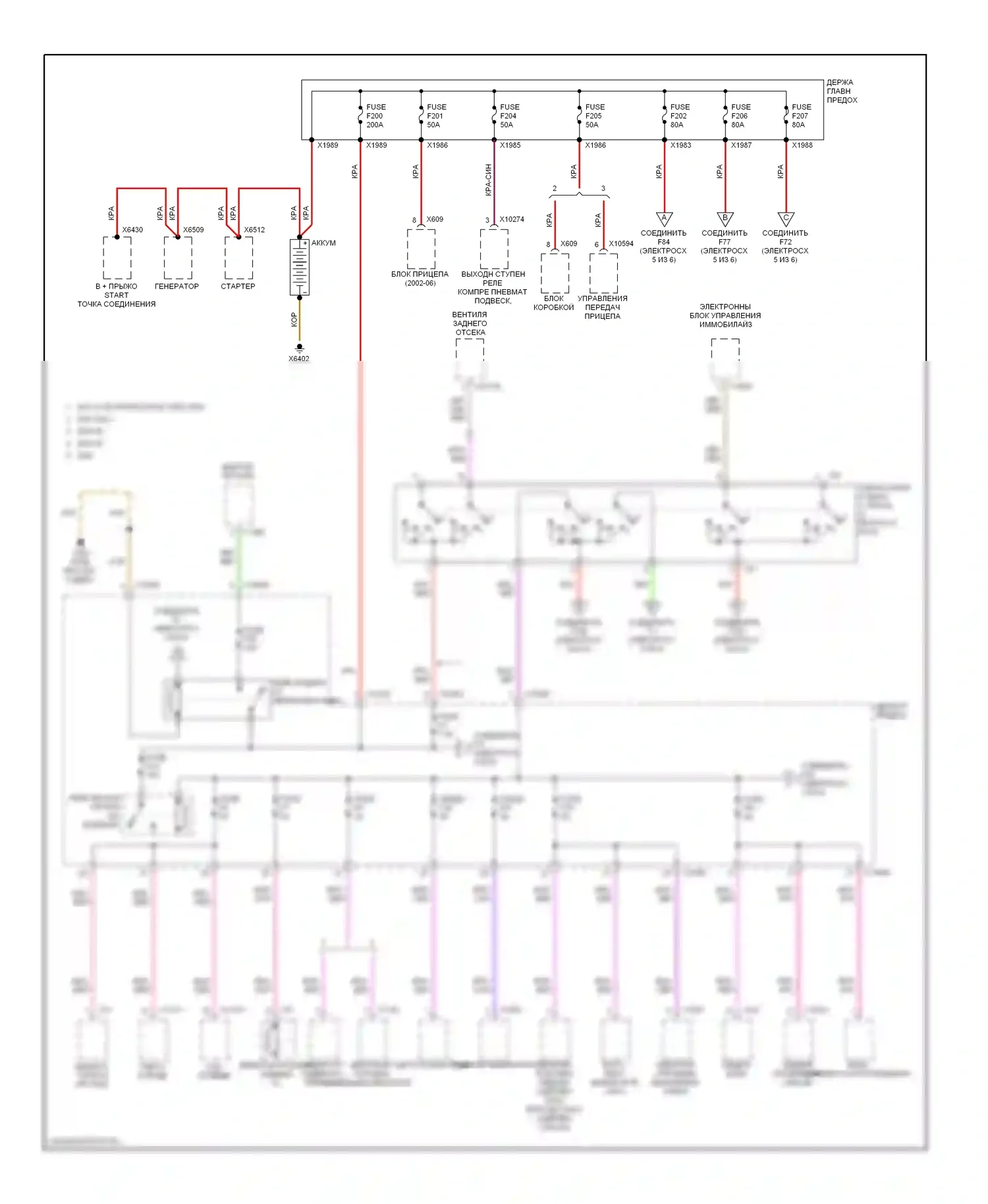X5 BMW E53 (1999-2003): 3.0л, электросхема блока предохранителей реле (1 из 6) 