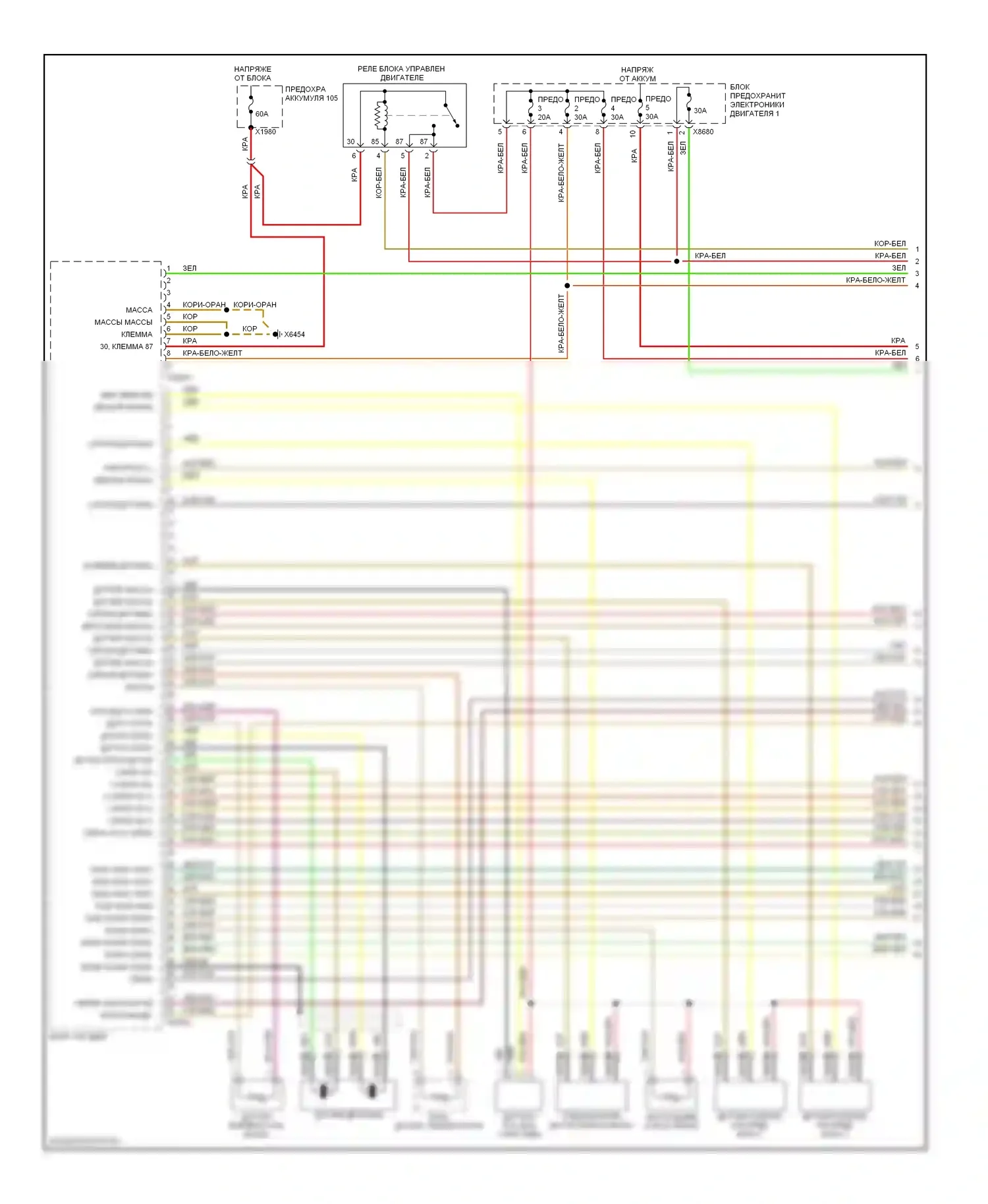 X5 BMW E53 (1999-2003): Электросхема двигателя 3.0l (1 из 4) 