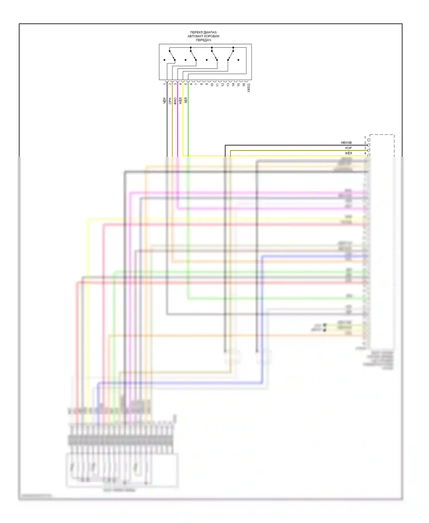 X5 BMW E53 (1999-2003): Электросхема автоматической коробки передач (2 из 2) 