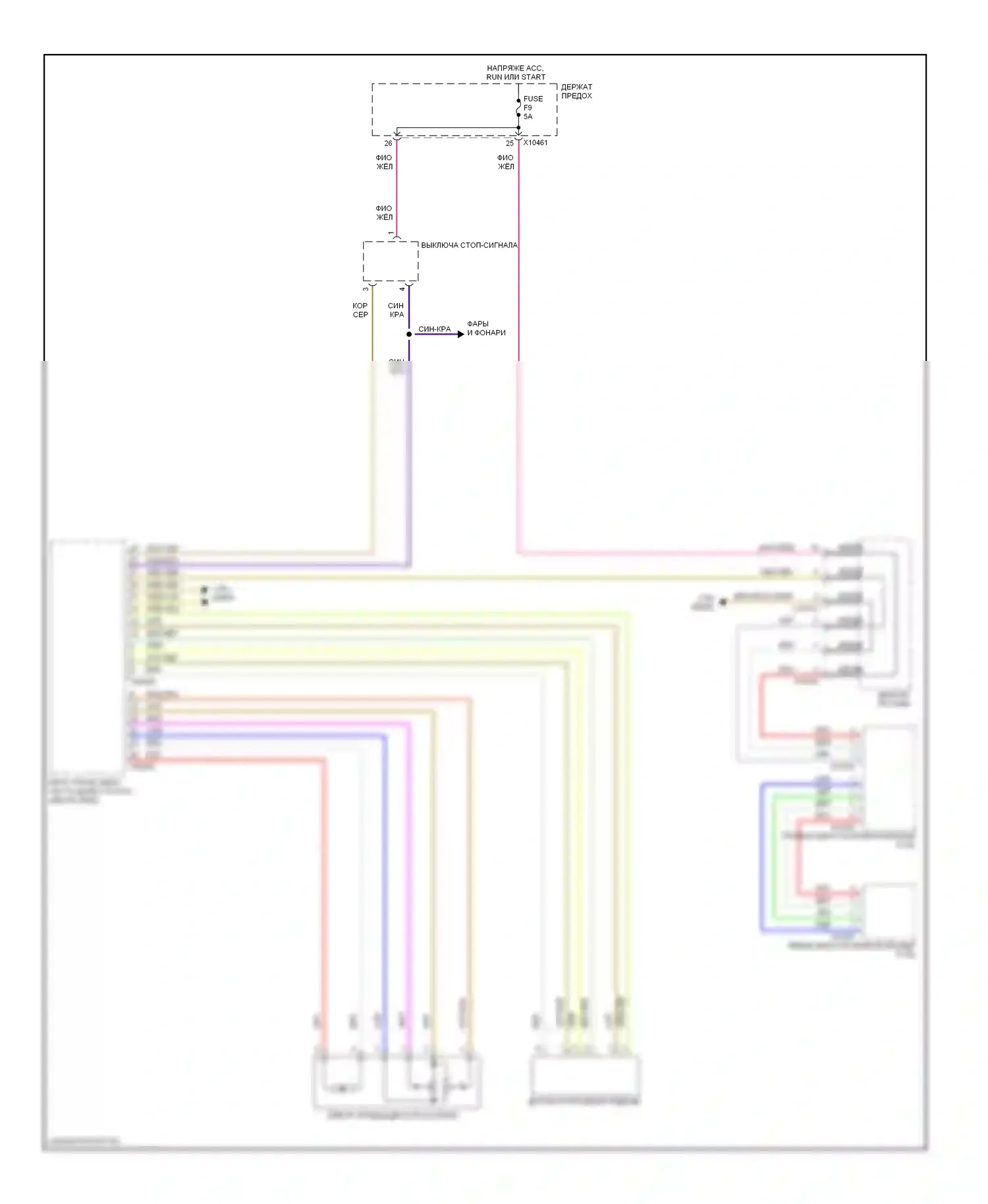 X5 BMW E53 (1999-2003): 4.4l, электросхема круиз-контроля 