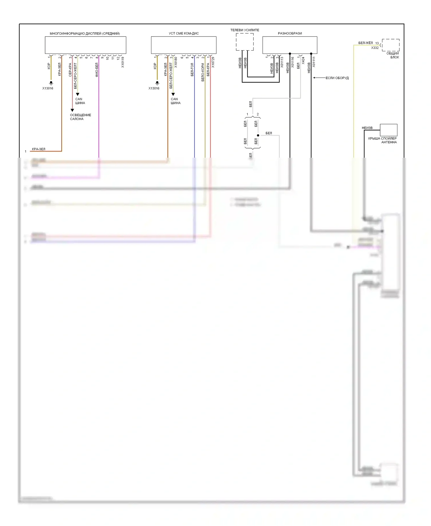 X5 BMW E53 (1999-2003): Электросхема магнитолы, без встроенного монитора (2 из 2) 