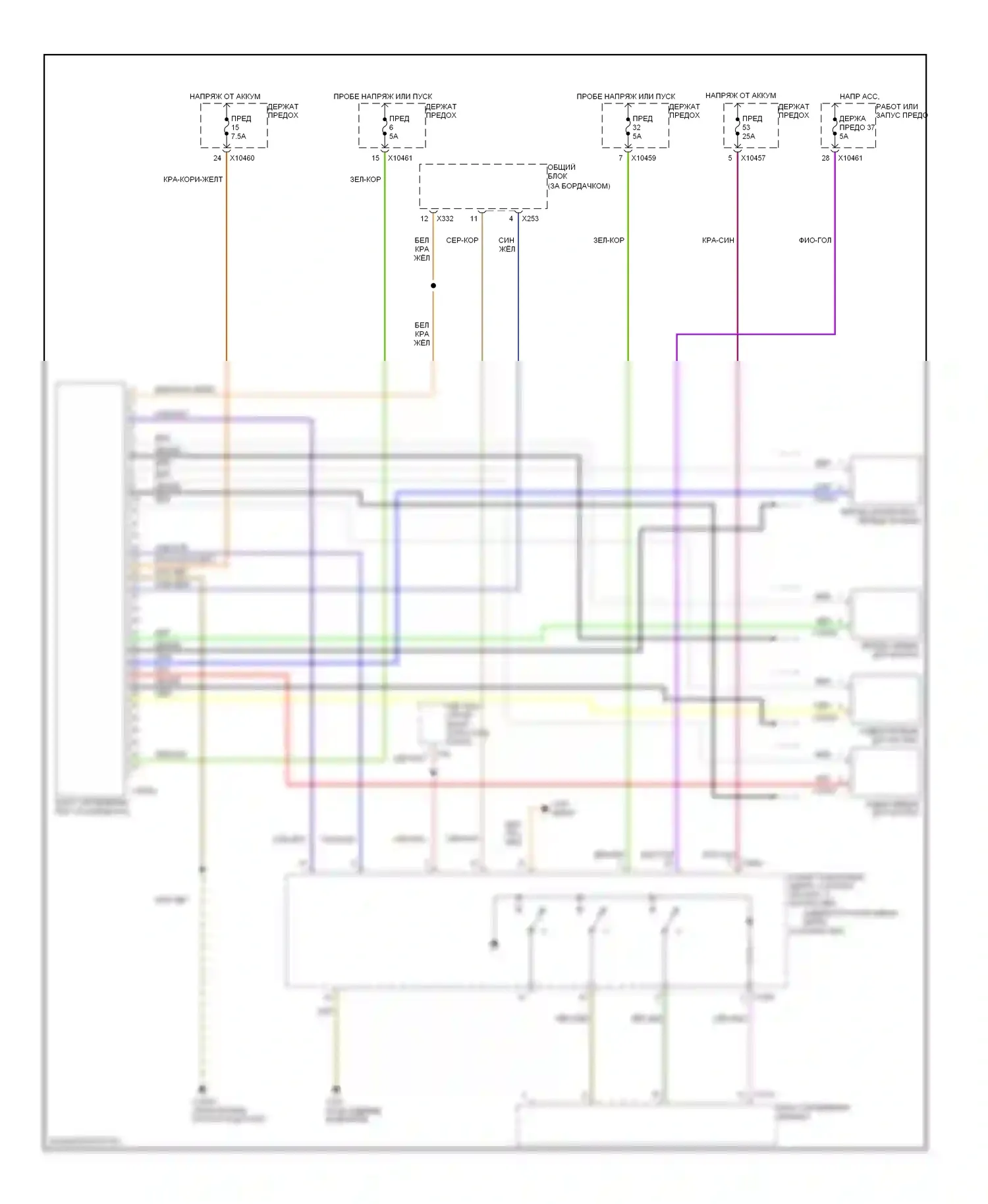 X5 BMW E53 (1999-2003): Электросхема контроля давления в шинах 