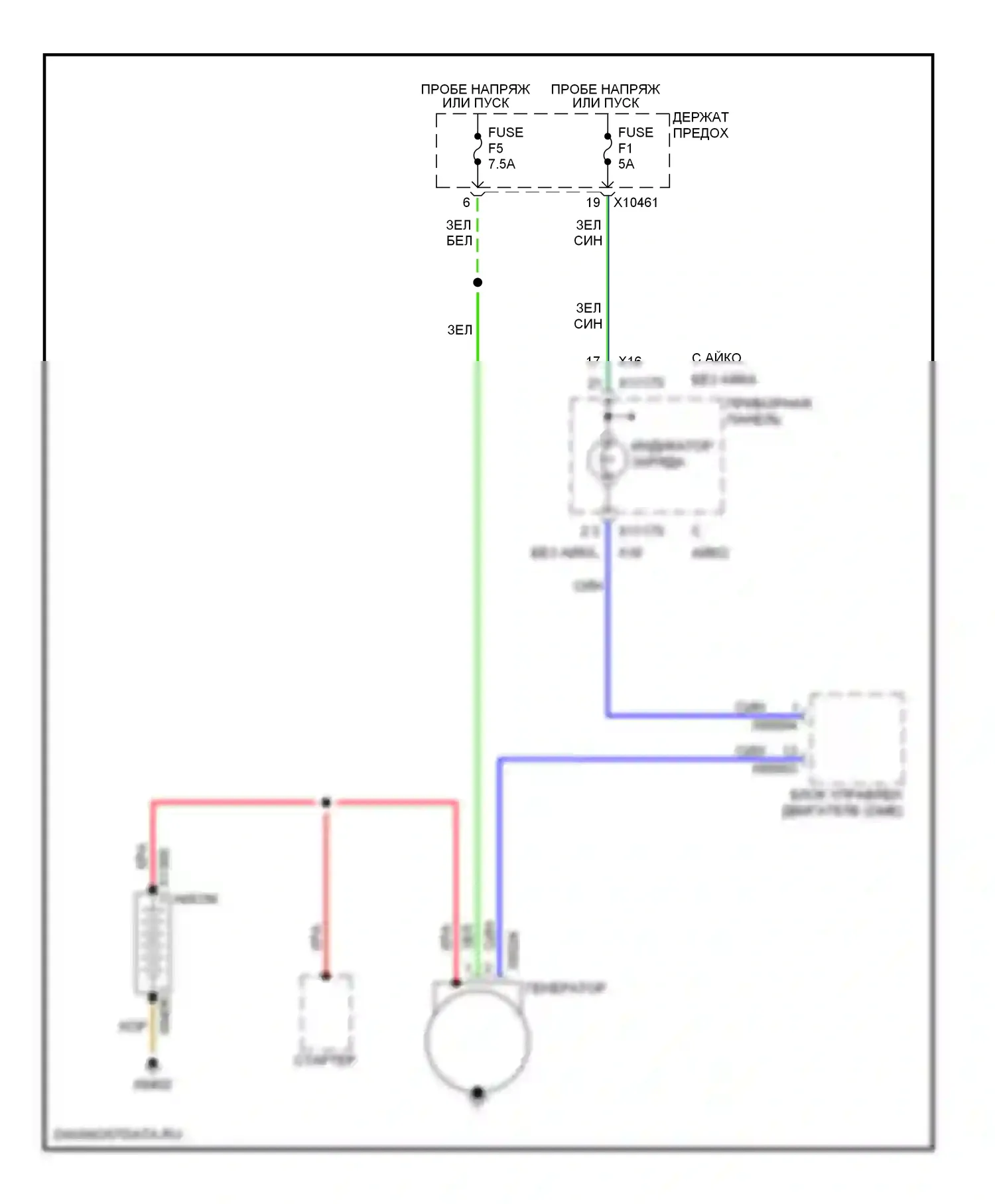 X5 BMW E53 (1999-2003): 4.4l, электросхема генератора 