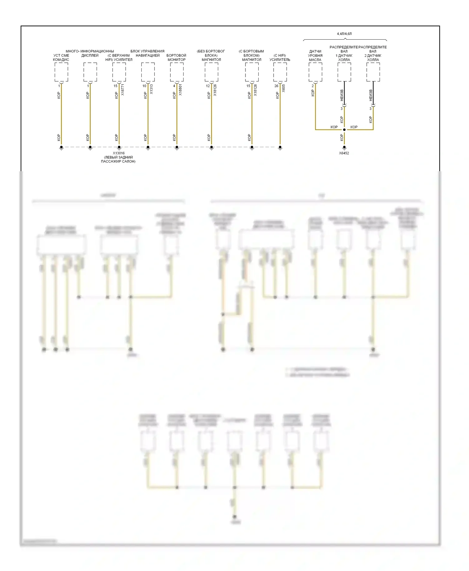 X5 BMW E53 (1999-2003): Электросхема точек подключения масс (5 из 5) 