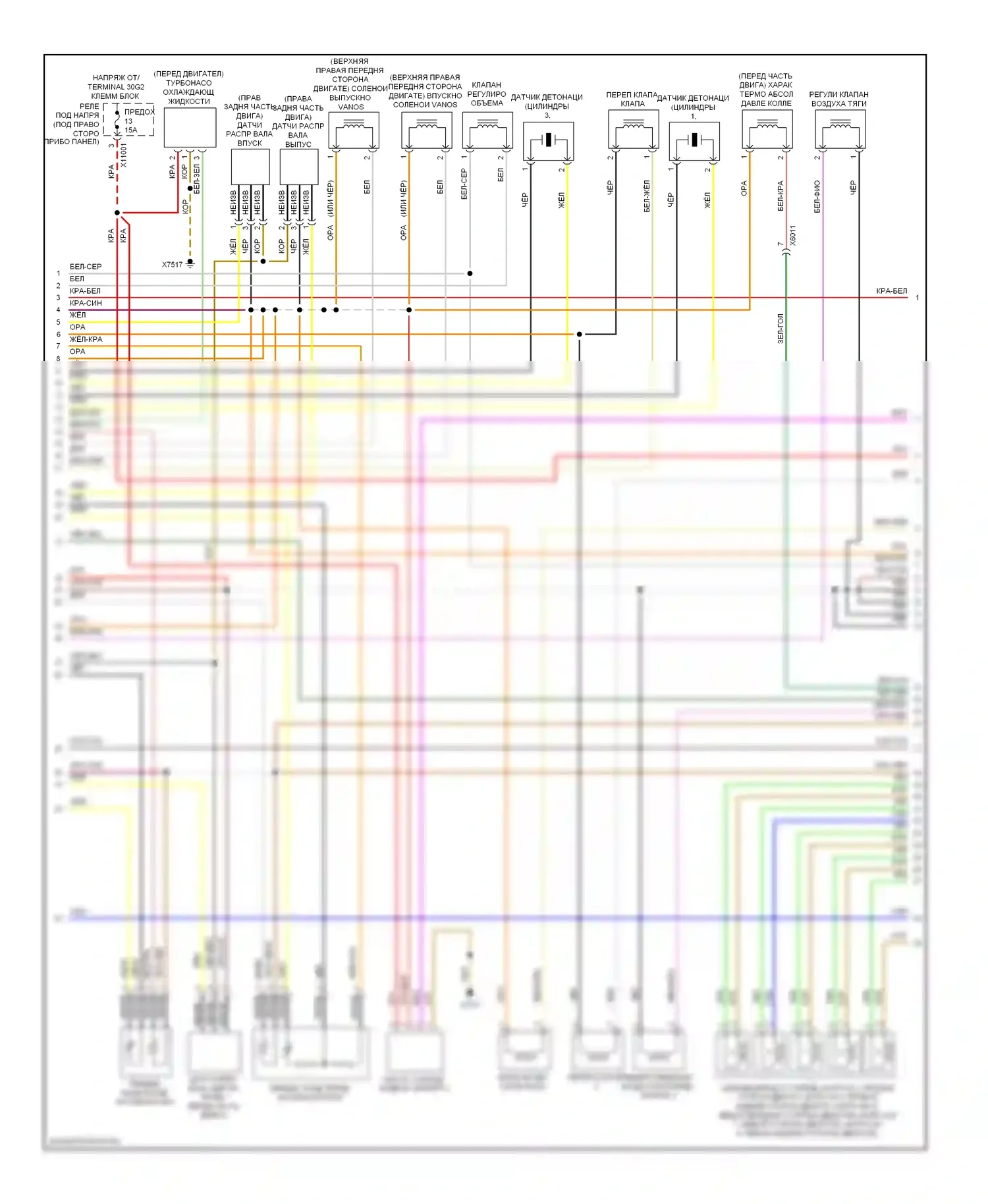 X5 BMW E70 рестайлинг (2010-2013): Электросхема двигателя 4,4л твин турбо (2 из 5) 