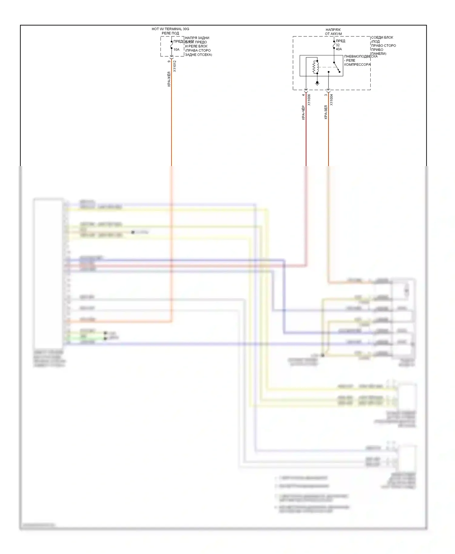 X5 BMW E70 рестайлинг (2010-2013): Электросхема пневмоподвески 