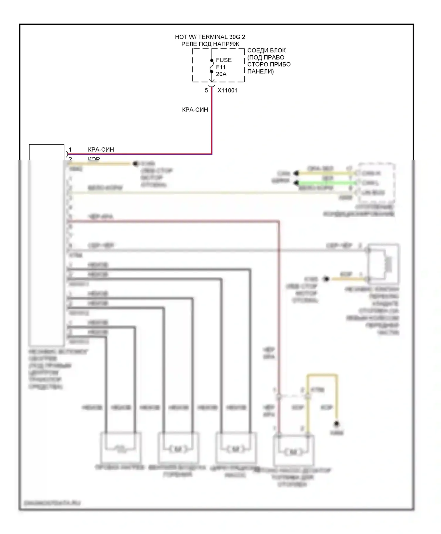 X5 BMW E70 рестайлинг (2010-2013): Электросхема автономного отопления 