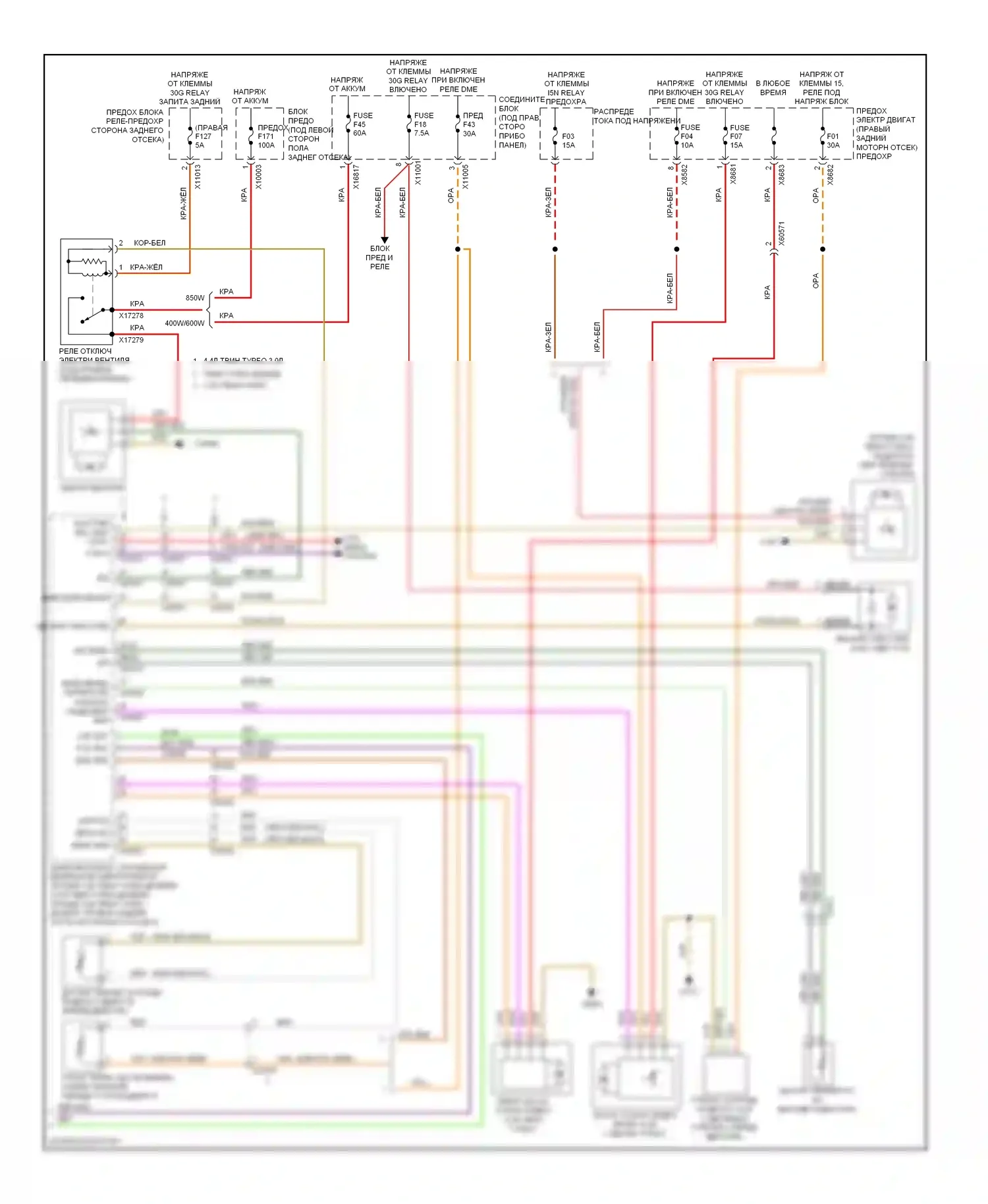 X5 BMW E70 рестайлинг (2010-2013): Электросхема климат контроля, базовая (3 из 3) 