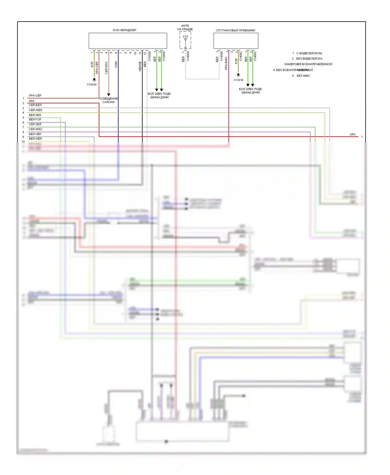 X5 BMW E70 рестайлинг (2010-2013): Электросхема магнитолы hifi, без ccc и m-ask (2 из 3) 