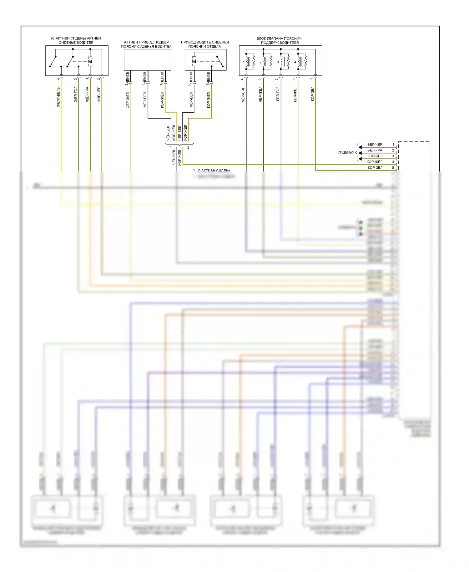 X5 BMW E70 рестайлинг (2010-2013): Электросхема сиденья водителя с памятью, с поясничной опорой (2 из 2) 