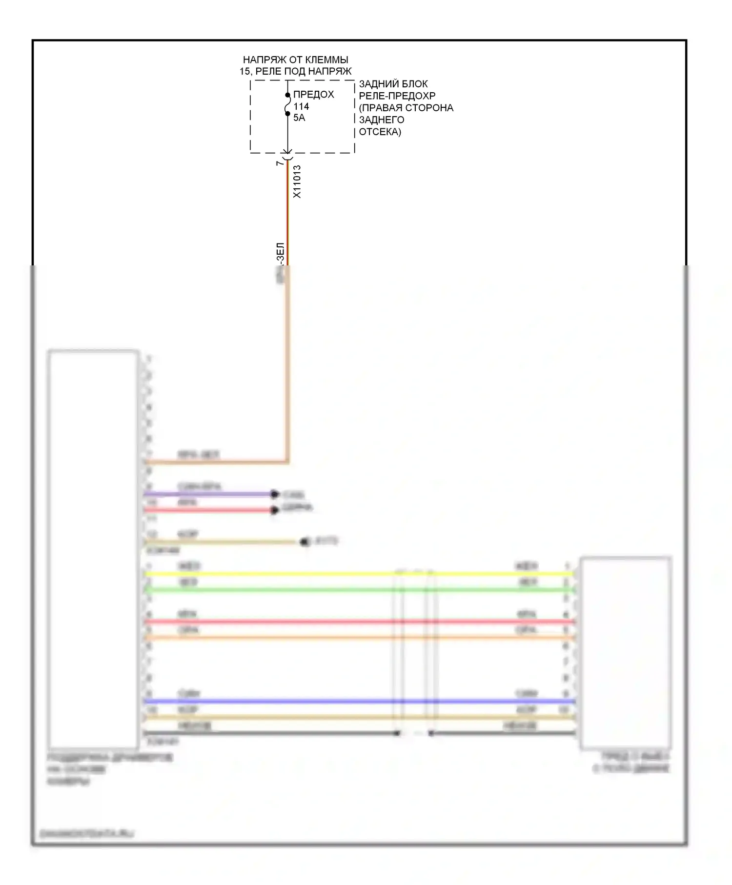 X5 BMW E70 рестайлинг (2010-2013): Электросхема сигнализации о выезде с полосы движения 