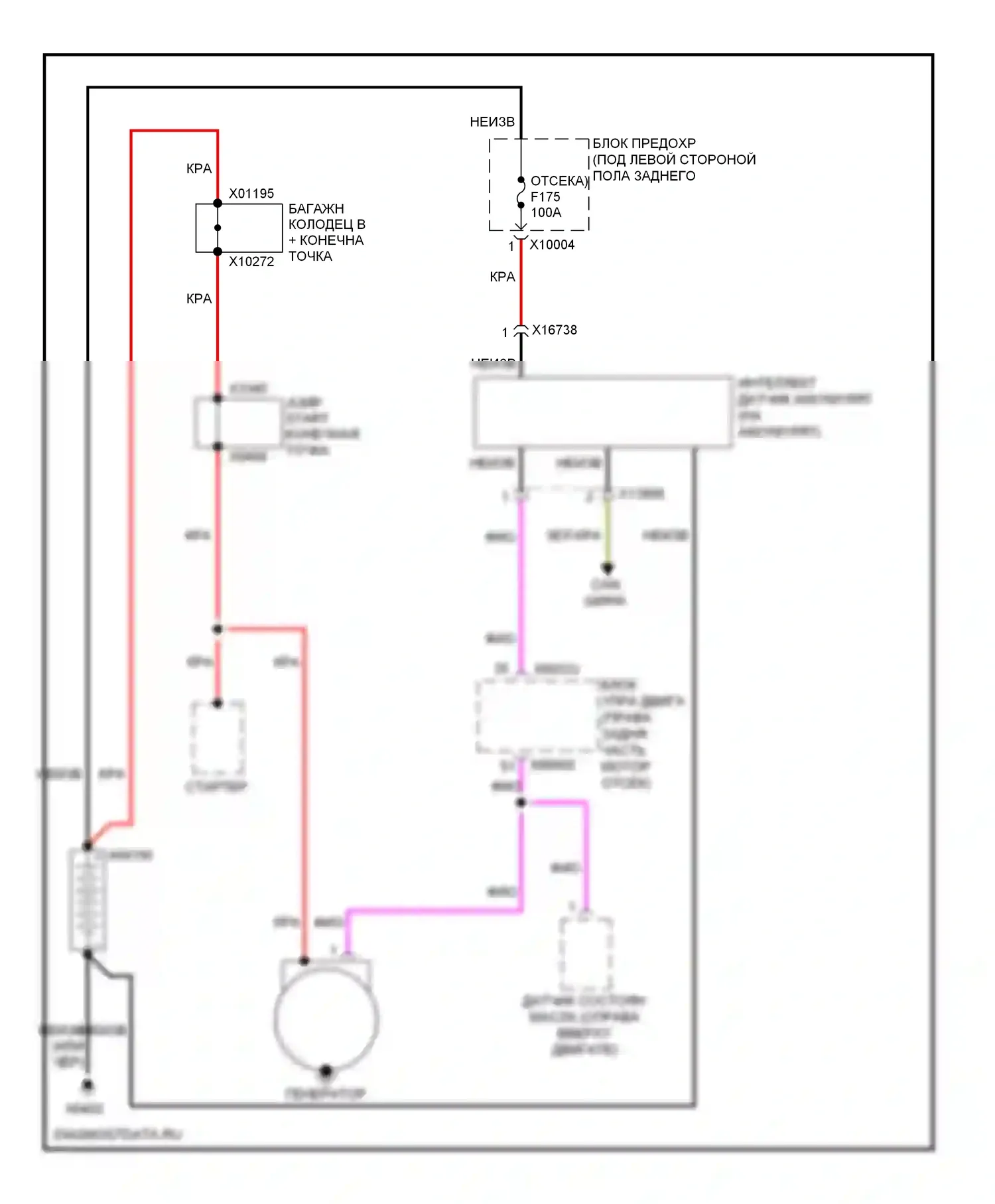 X5 BMW E70 рестайлинг (2010-2013): Электросхема генератора 
