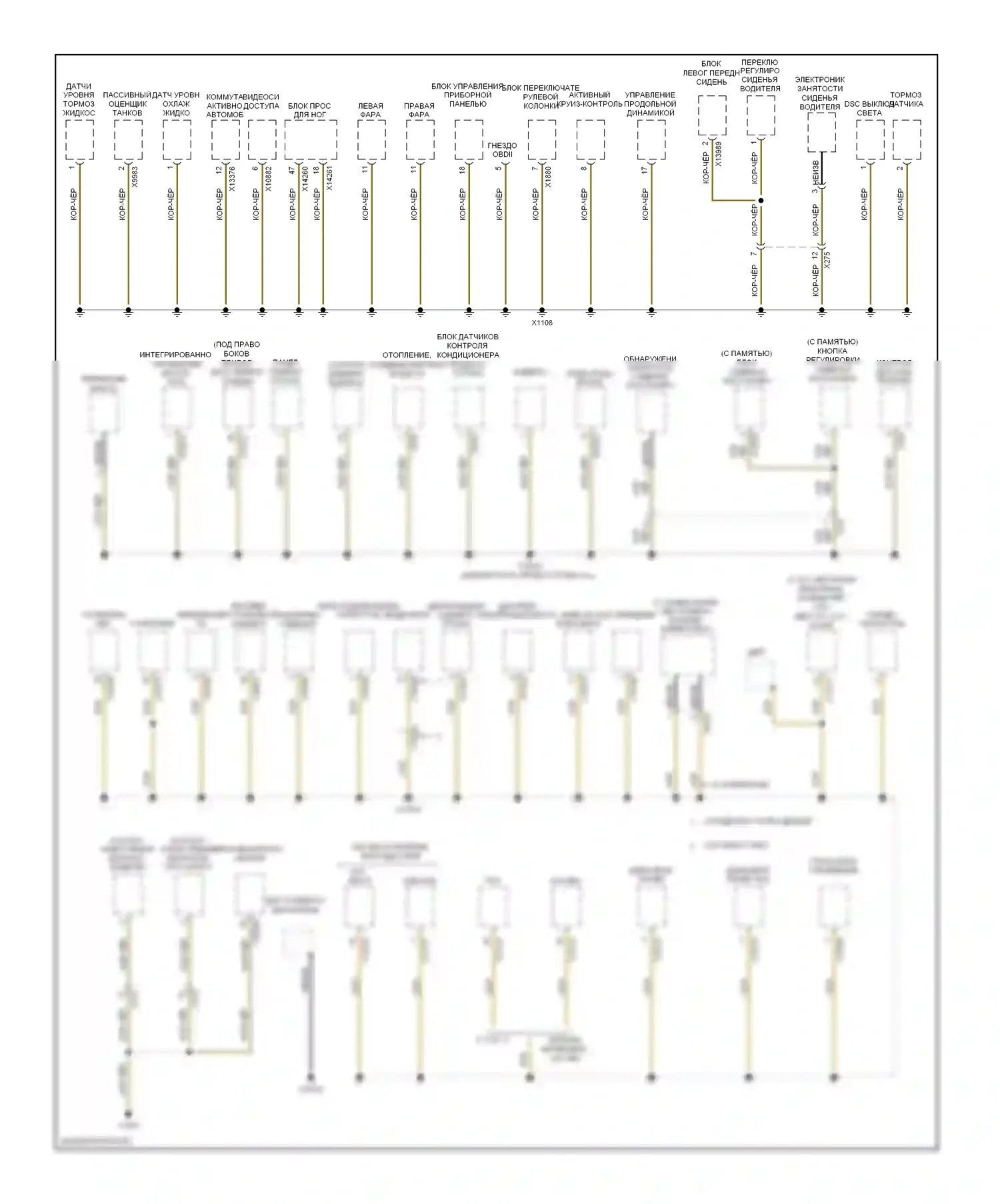 X5 BMW E70 рестайлинг (2010-2013): Электросхема разводки массы (3 из 6) 