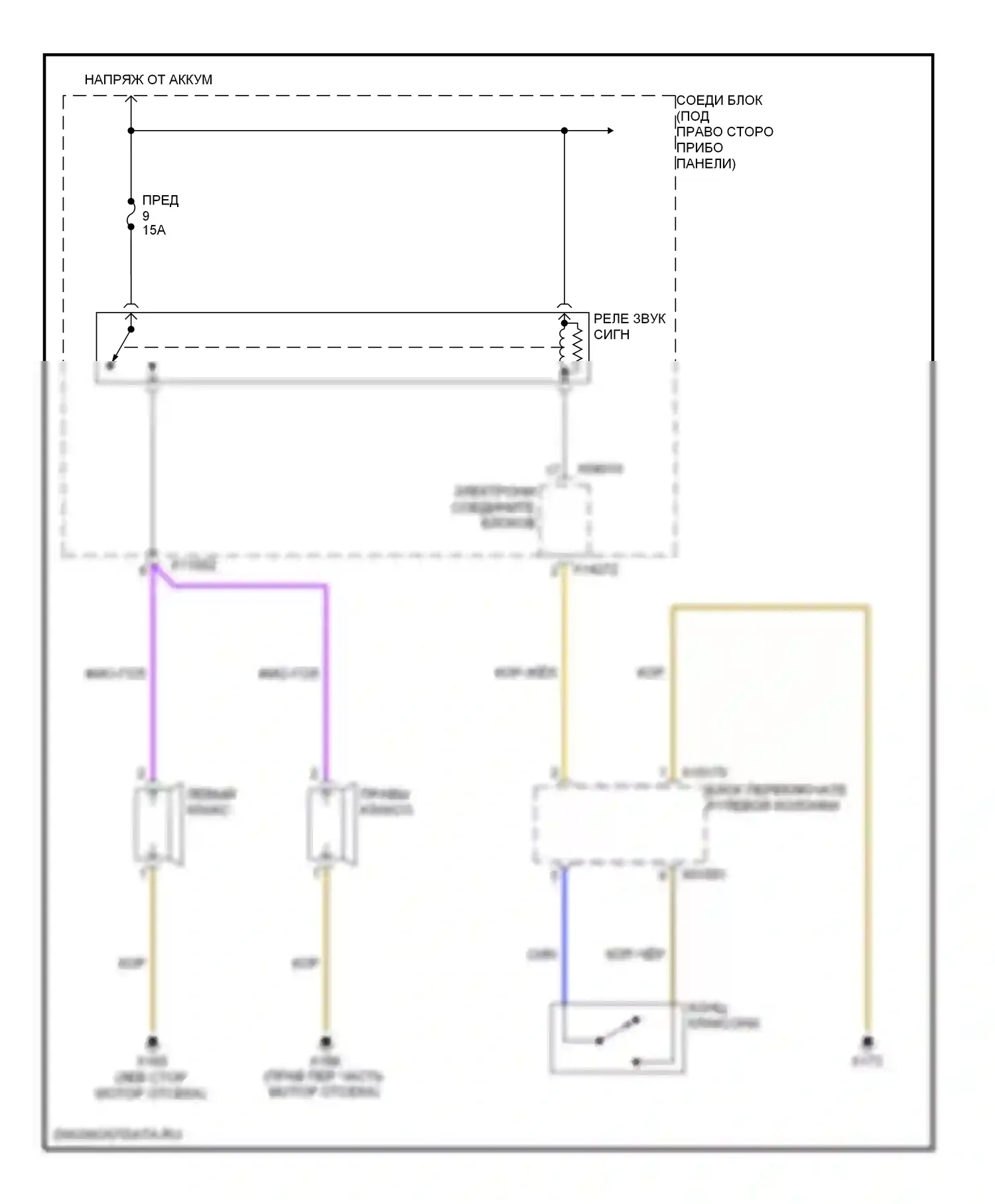 X5 BMW E70 (2006-2010): Электросхема клаксона 