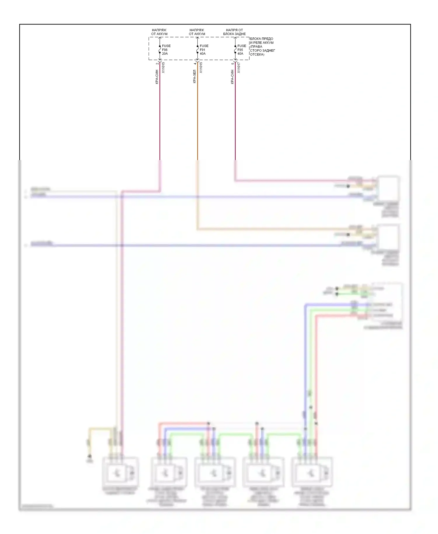 X5 BMW E70 (2006-2010): Электросхема заднего отопителя и кондиционера (2 из 2) 