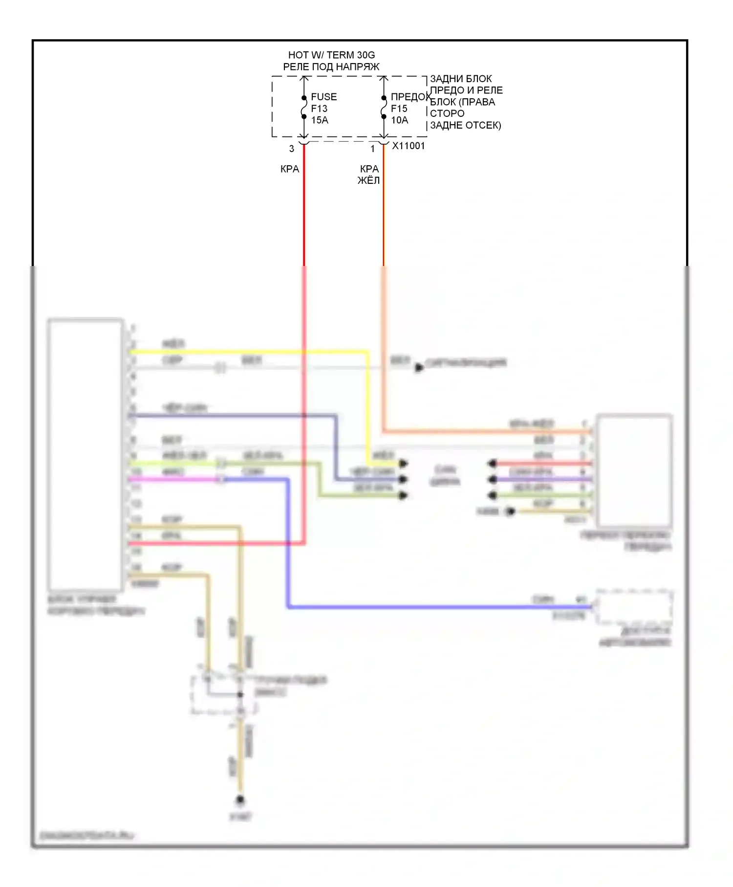 X5 BMW E70 (2006-2010): 3,0л, электросхема автоматической коробки передач 