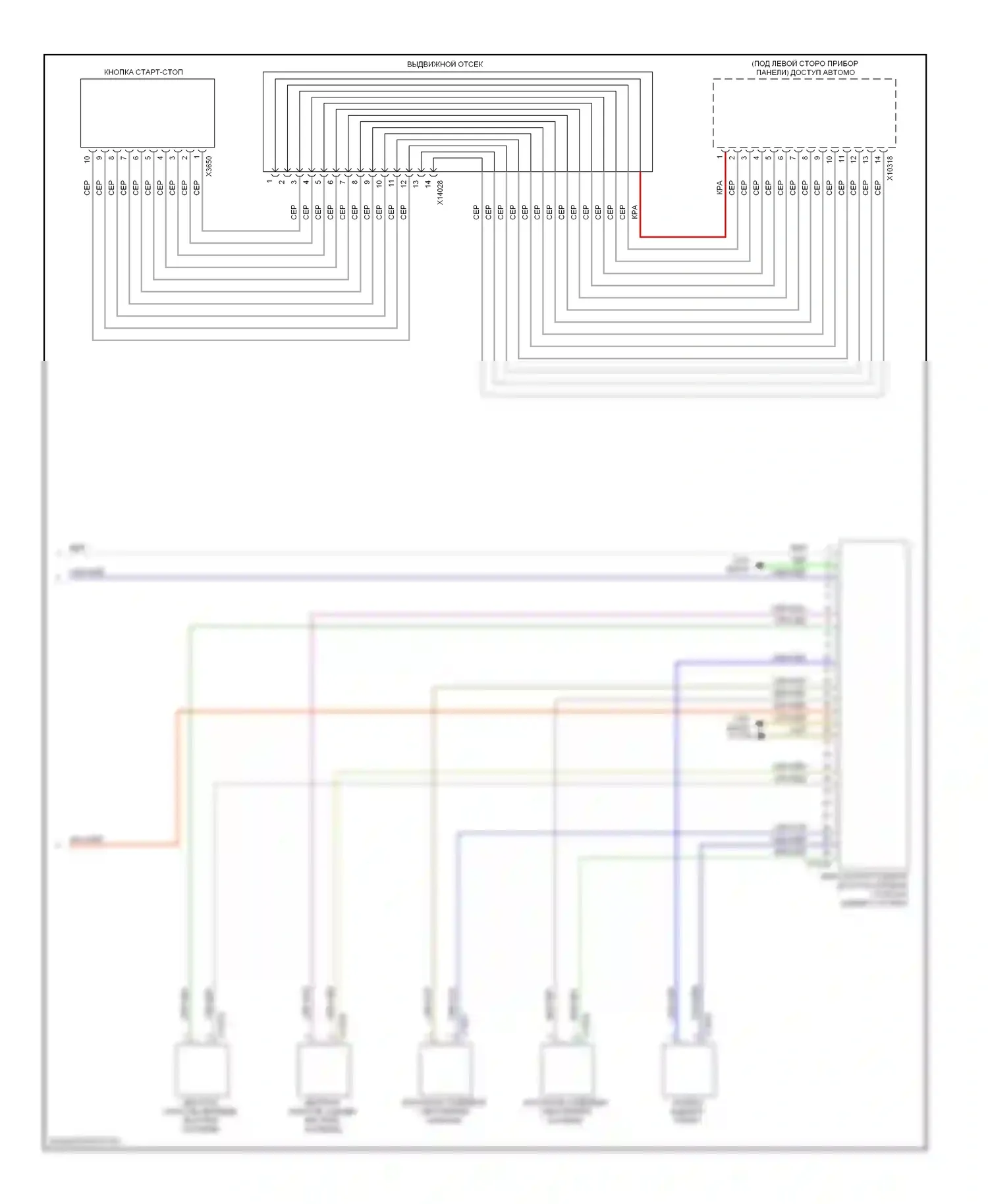X5 BMW E70 (2006-2010): Электросхема системы бесключевого доступа (3 из 3) 