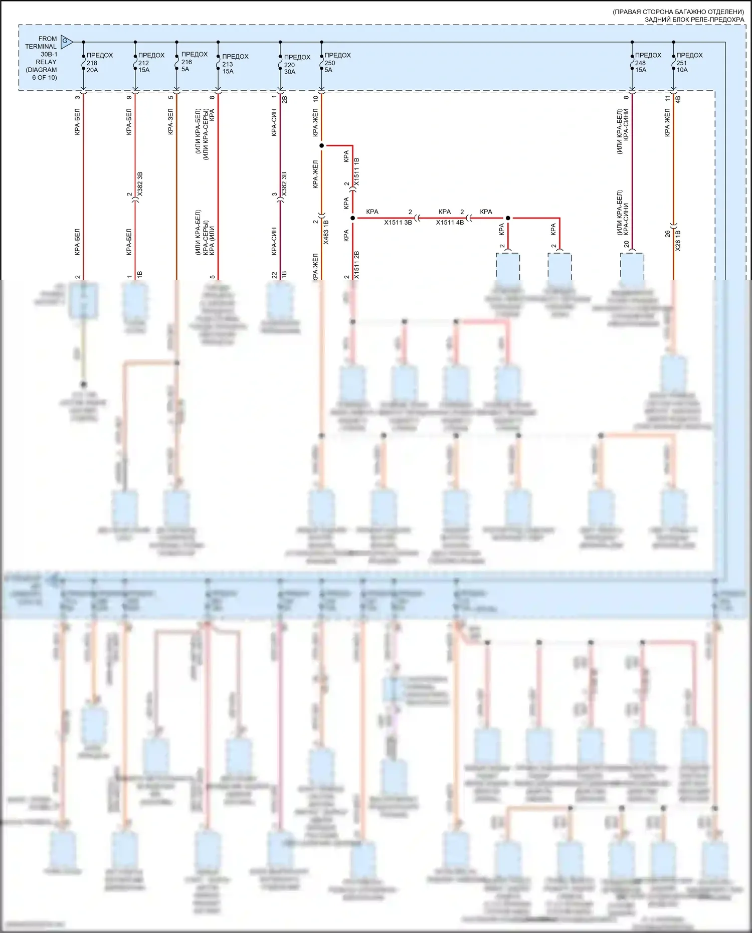 X5 BMW G05 рестайлинг (2023-2024): Электросхема блока предохранителей реле (7 из 10) 