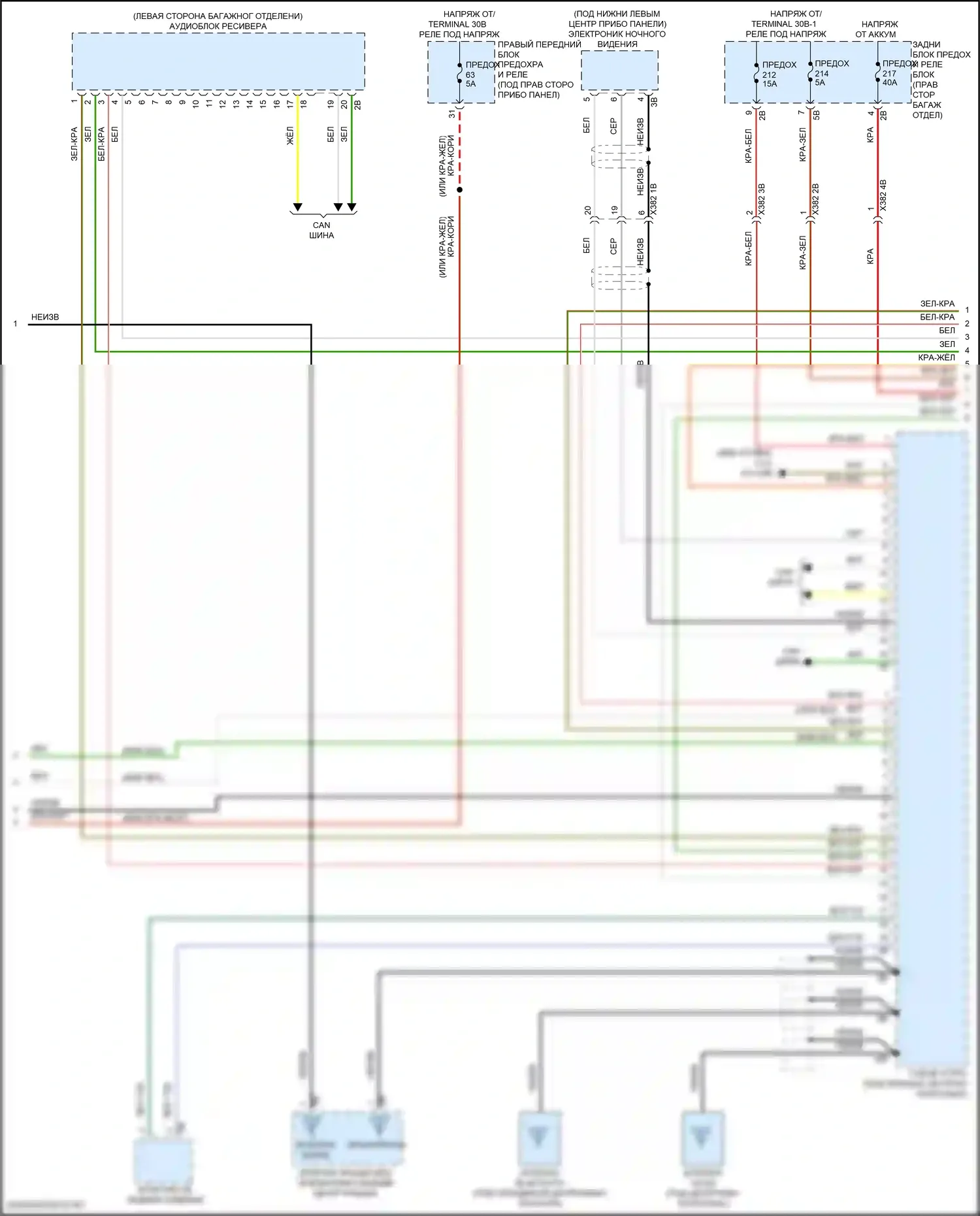 X5 BMW G05 рестайлинг (2023-2024): Электросхема аудиоблока приемника, основание (4 из 5) 