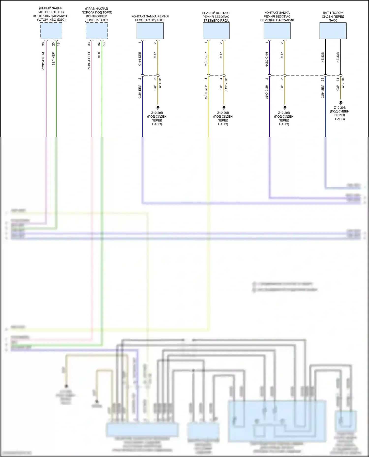 X5 BMW G05 рестайлинг (2023-2024): Электросхема подушек безопасности (2 из 4) 