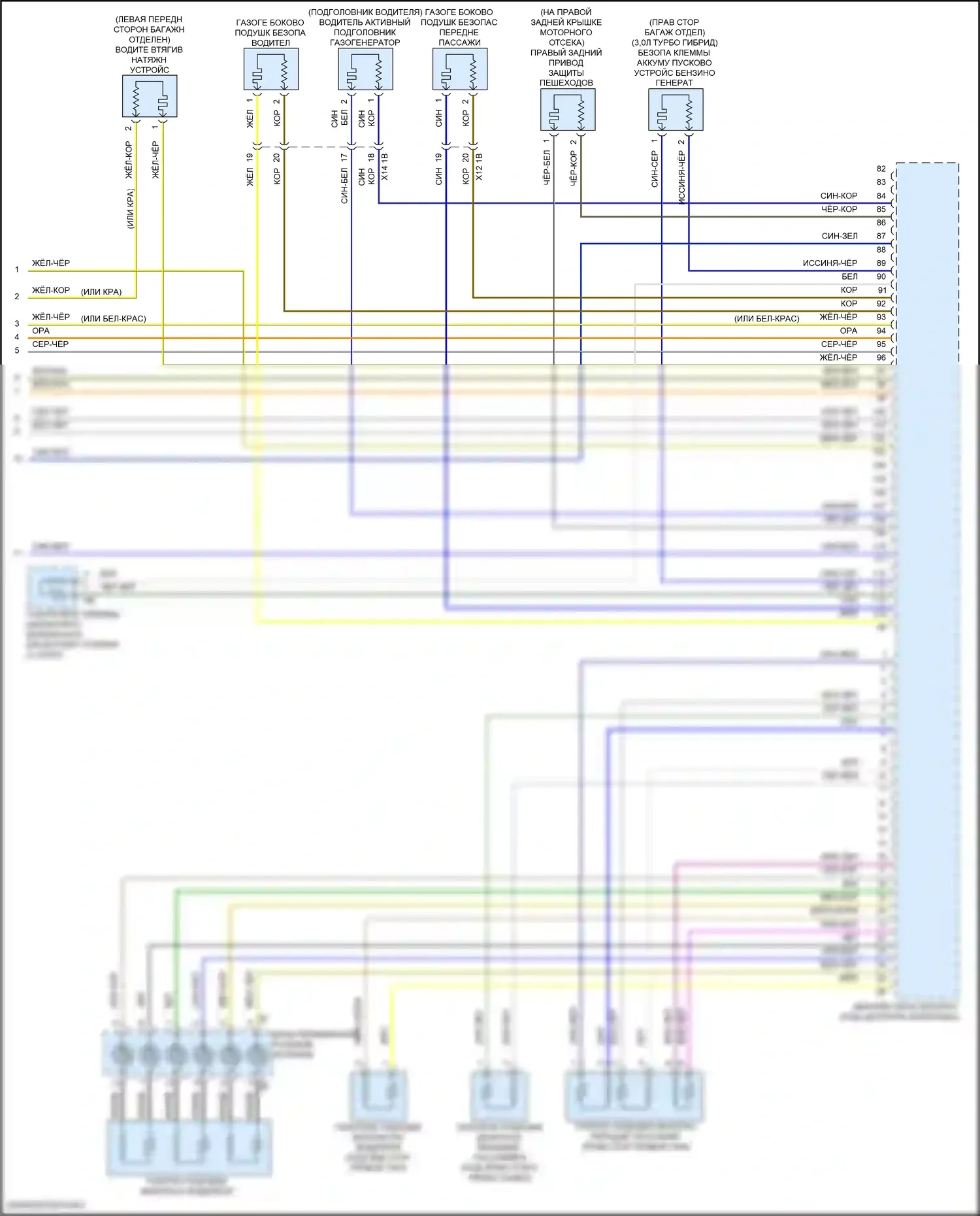 X5 BMW G05 рестайлинг (2023-2024): Электросхема подушек безопасности (4 из 4) 