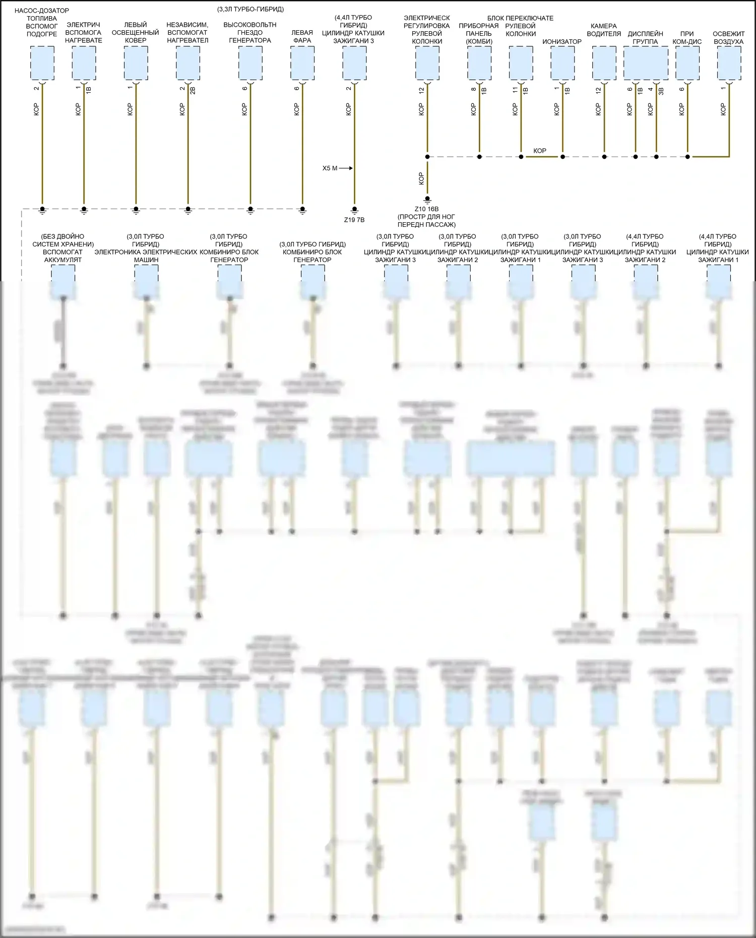 X5 BMW G05 рестайлинг (2023-2024): Электросхема разводки массы (3 из 7) 