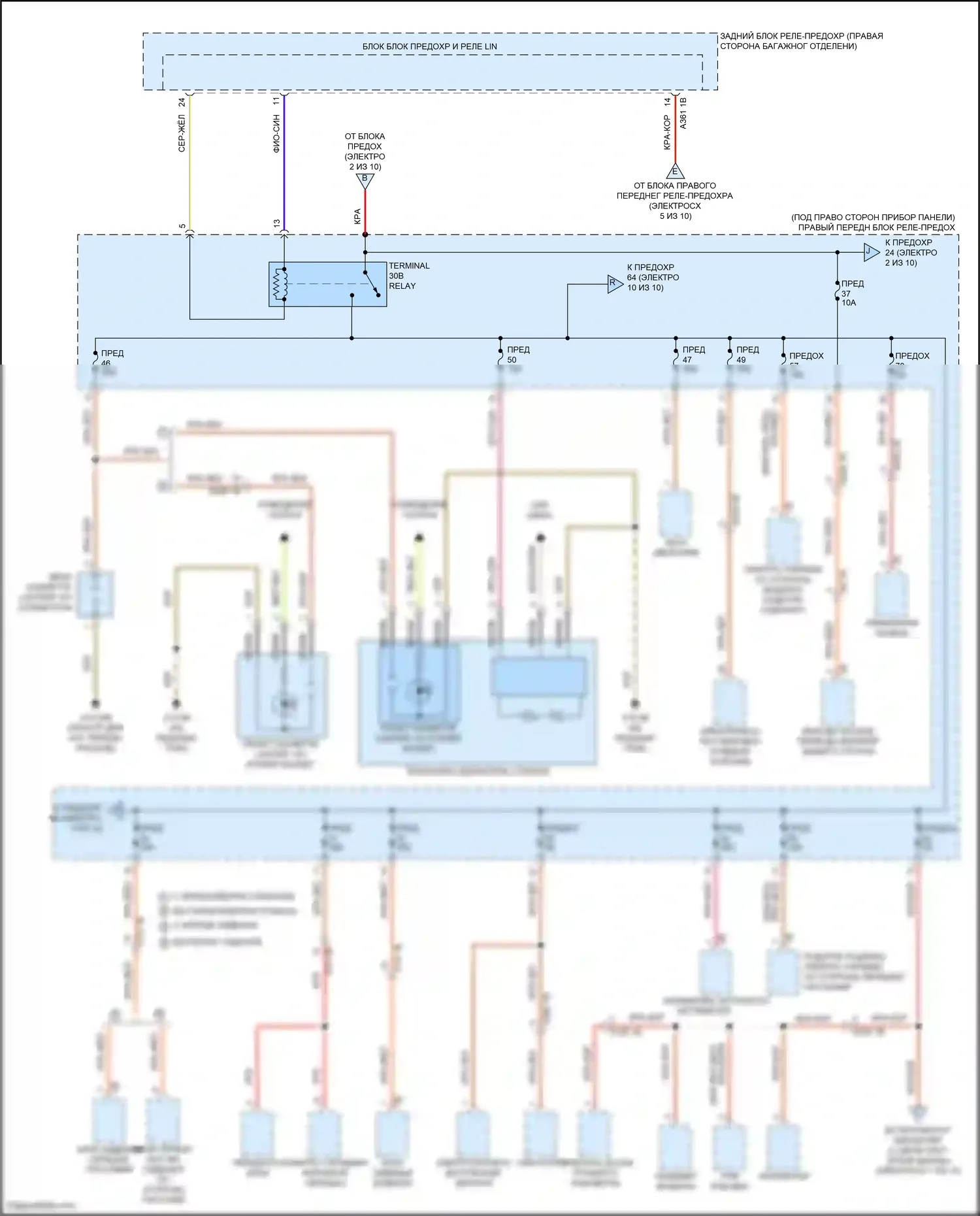 X5 BMW G05 (2018-2023): Электросхема блока предохранителей реле (3 из 10) 