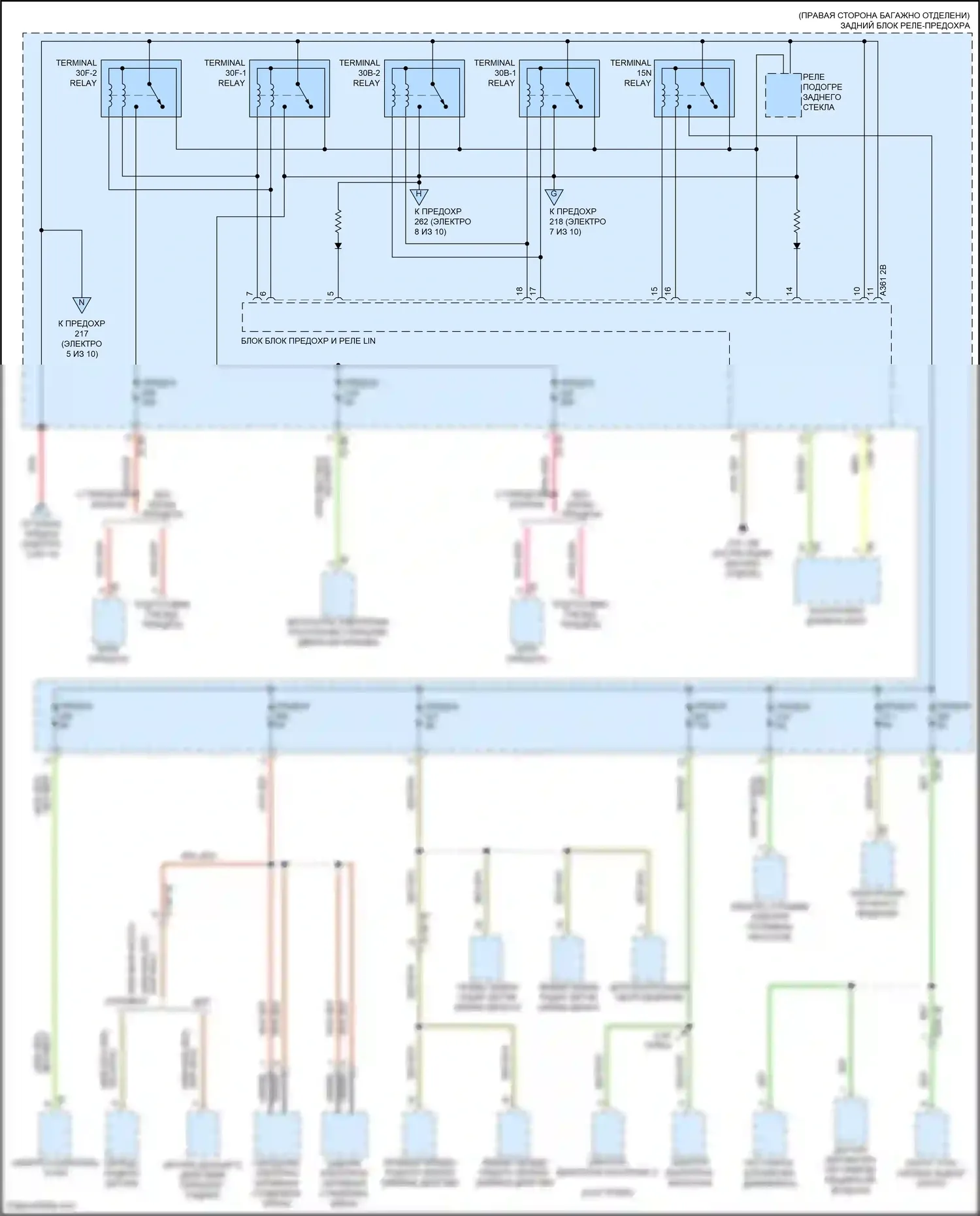 X5 BMW G05 (2018-2023): Электросхема блока предохранителей реле (6 из 10) 