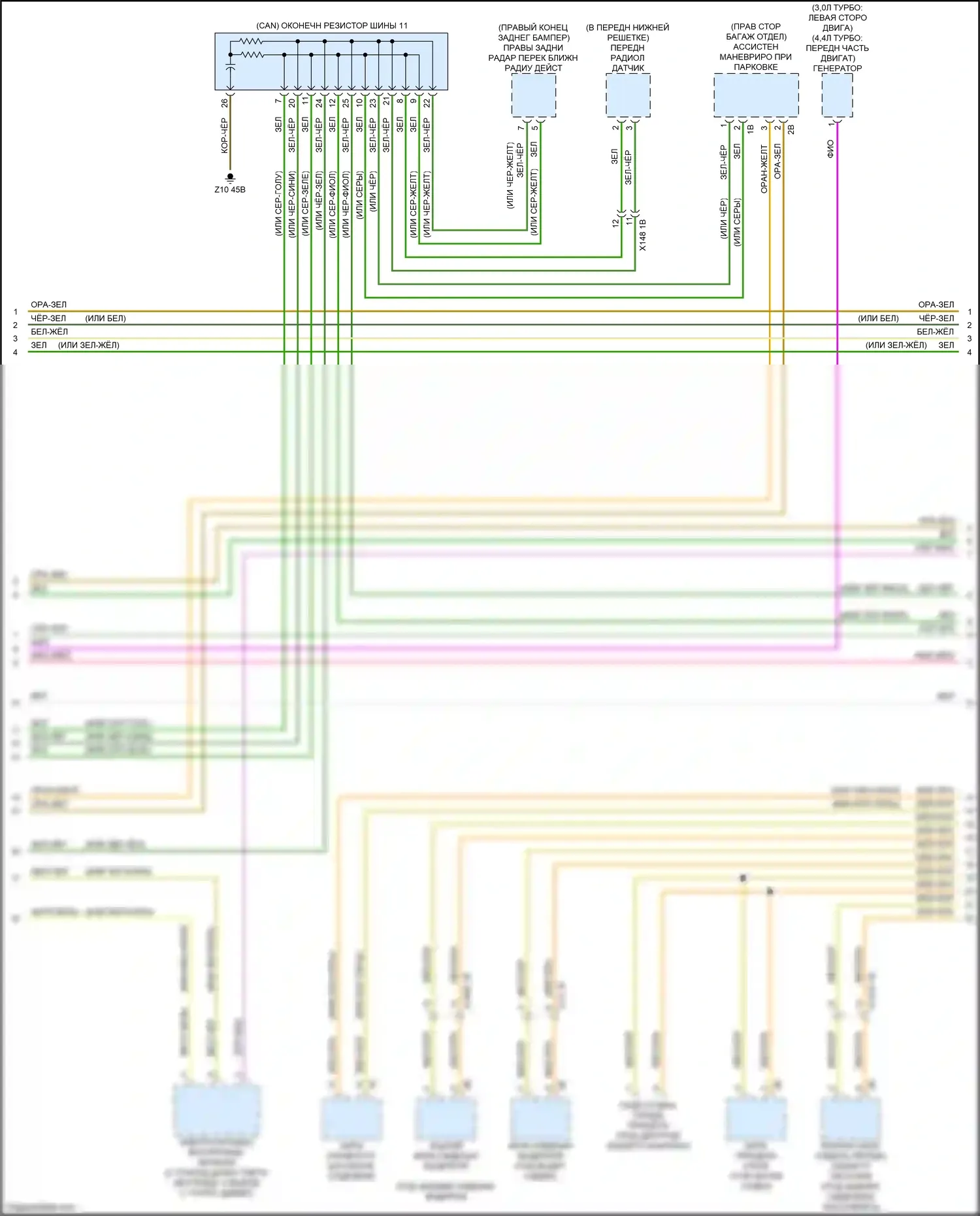 X5 BMW G05 (2018-2023): Электросхема шины высокого/низкого уровня (5 из 10) 