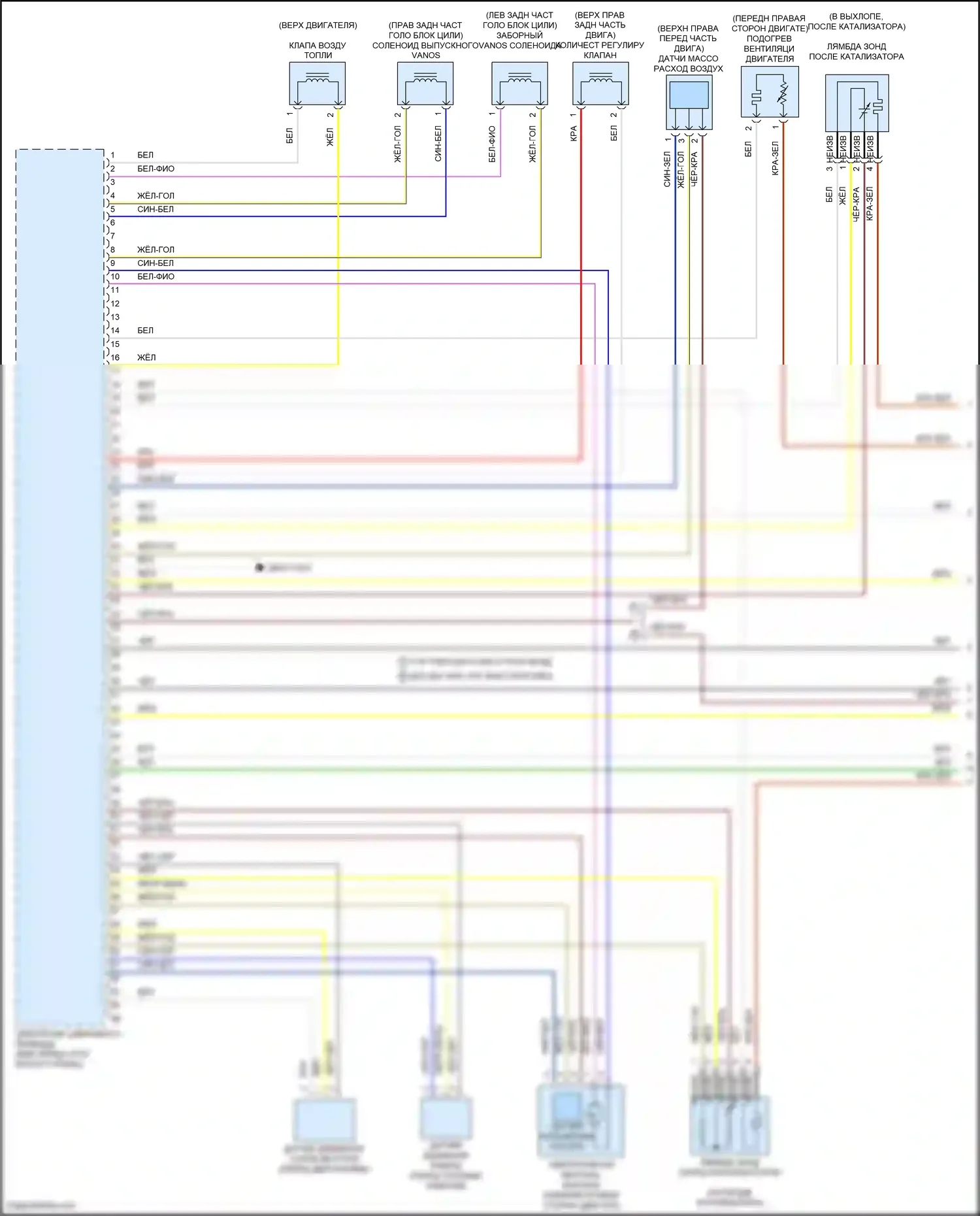 X5 BMW G05 (2018-2023): Электросхема двигателя 3,0л турбо (1 из 6) 