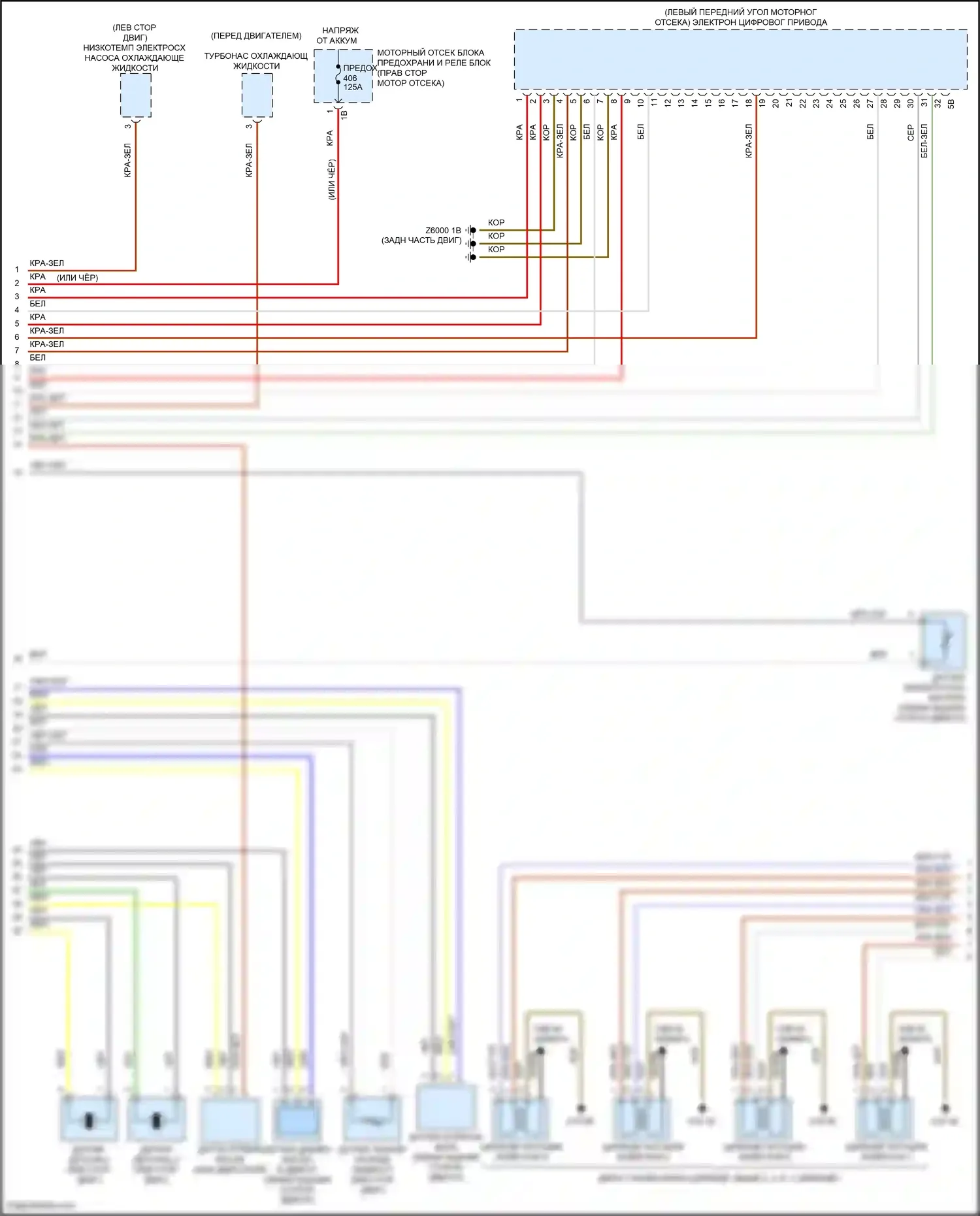 X5 BMW G05 (2018-2023): Электросхема двигателя 3,0л турбо (4 из 6) 
