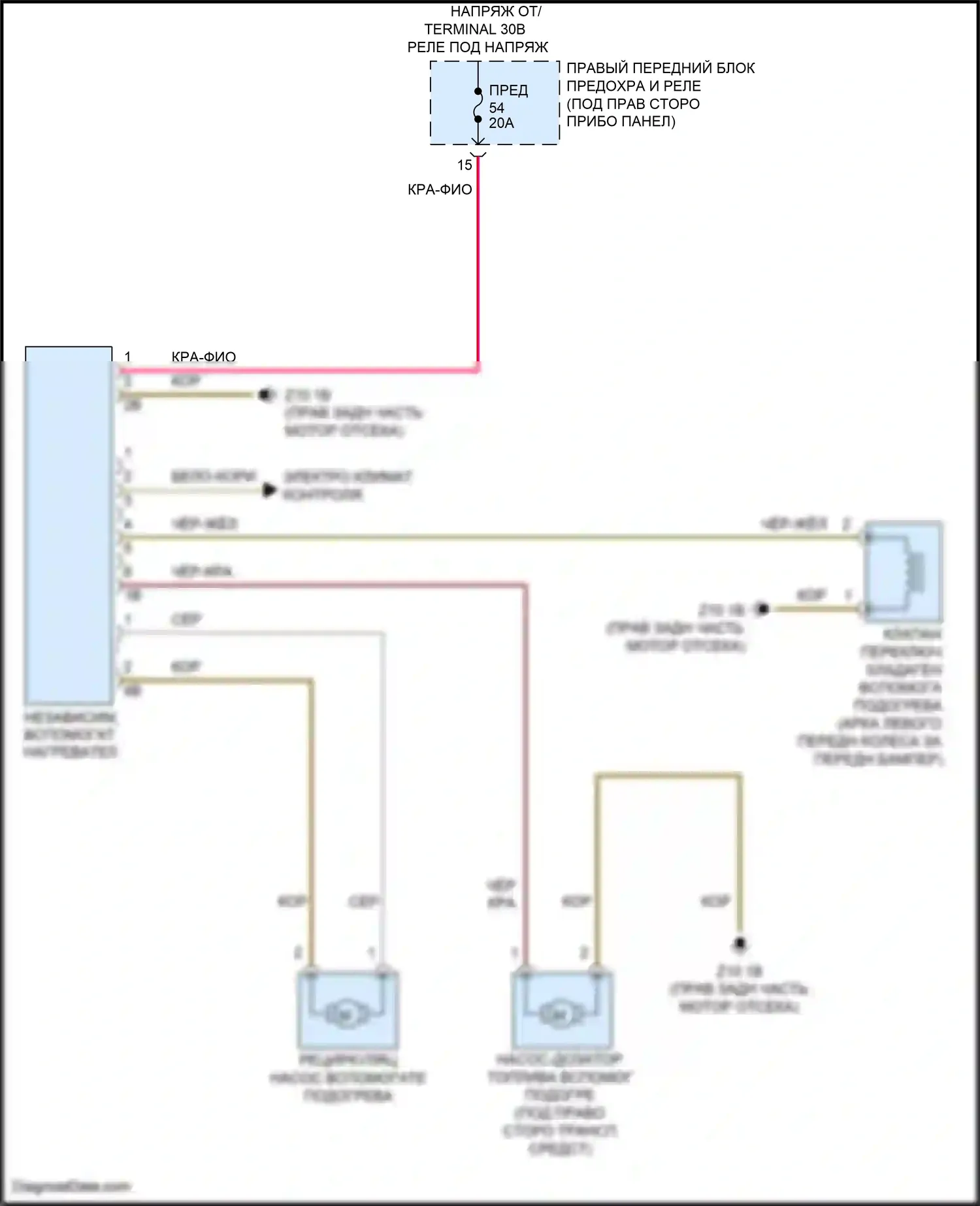 X5 BMW G05 (2018-2023): Электросхема автономного отопления 