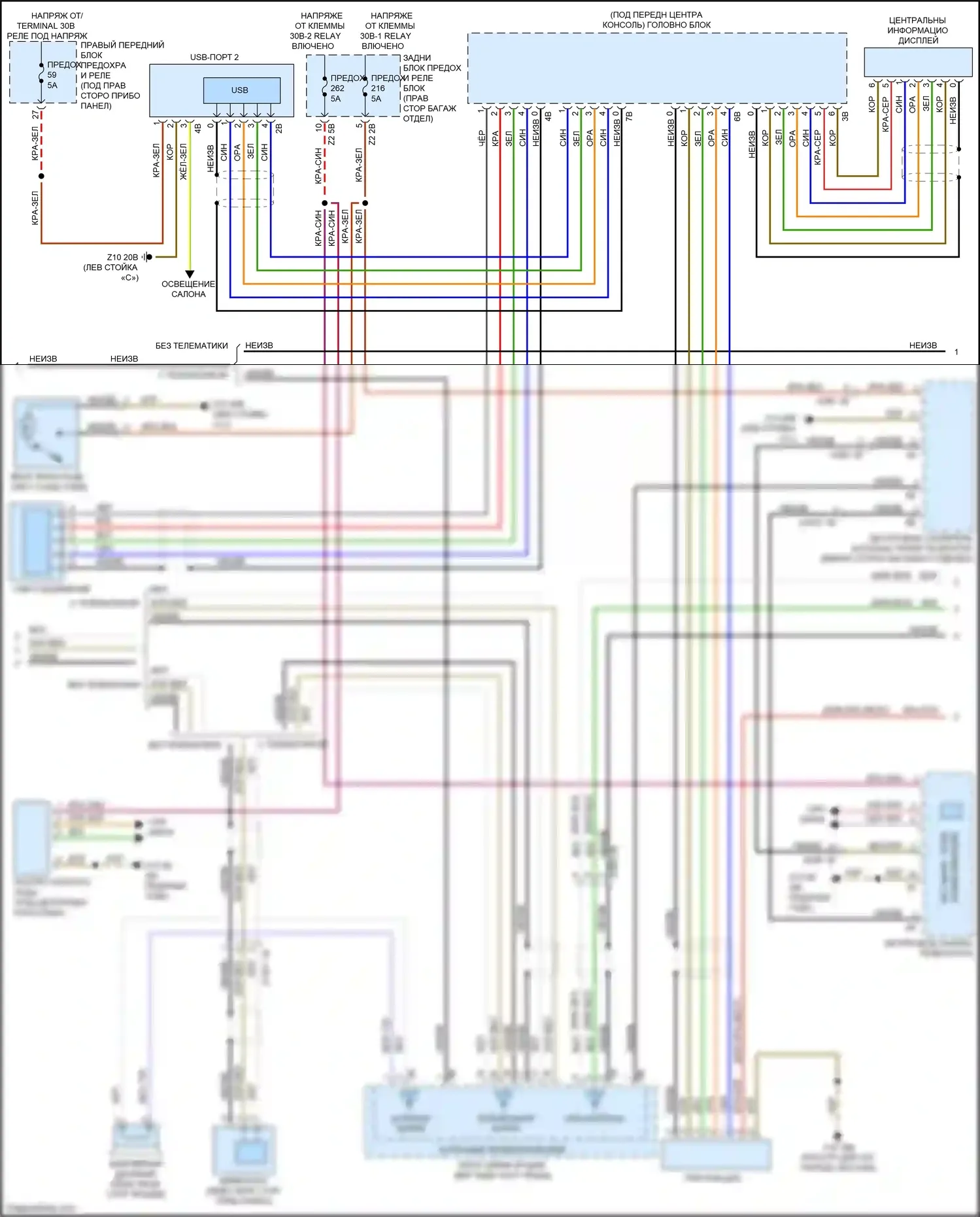 X5 BMW G05 (2018-2023): Электросхема аудиоблока приемника, средний уровень (3 из 5) 