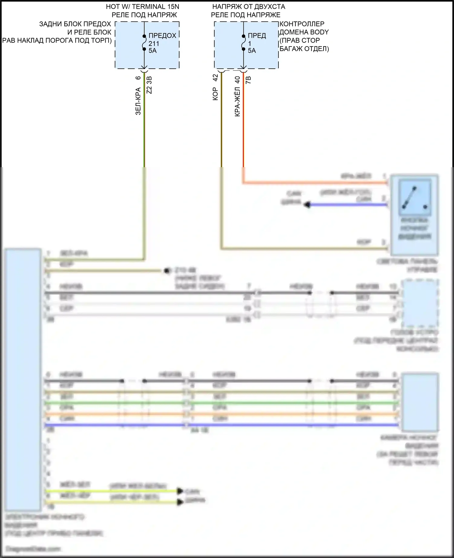 X5 BMW G05 (2018-2023): Электронная электросхема ночного видения 