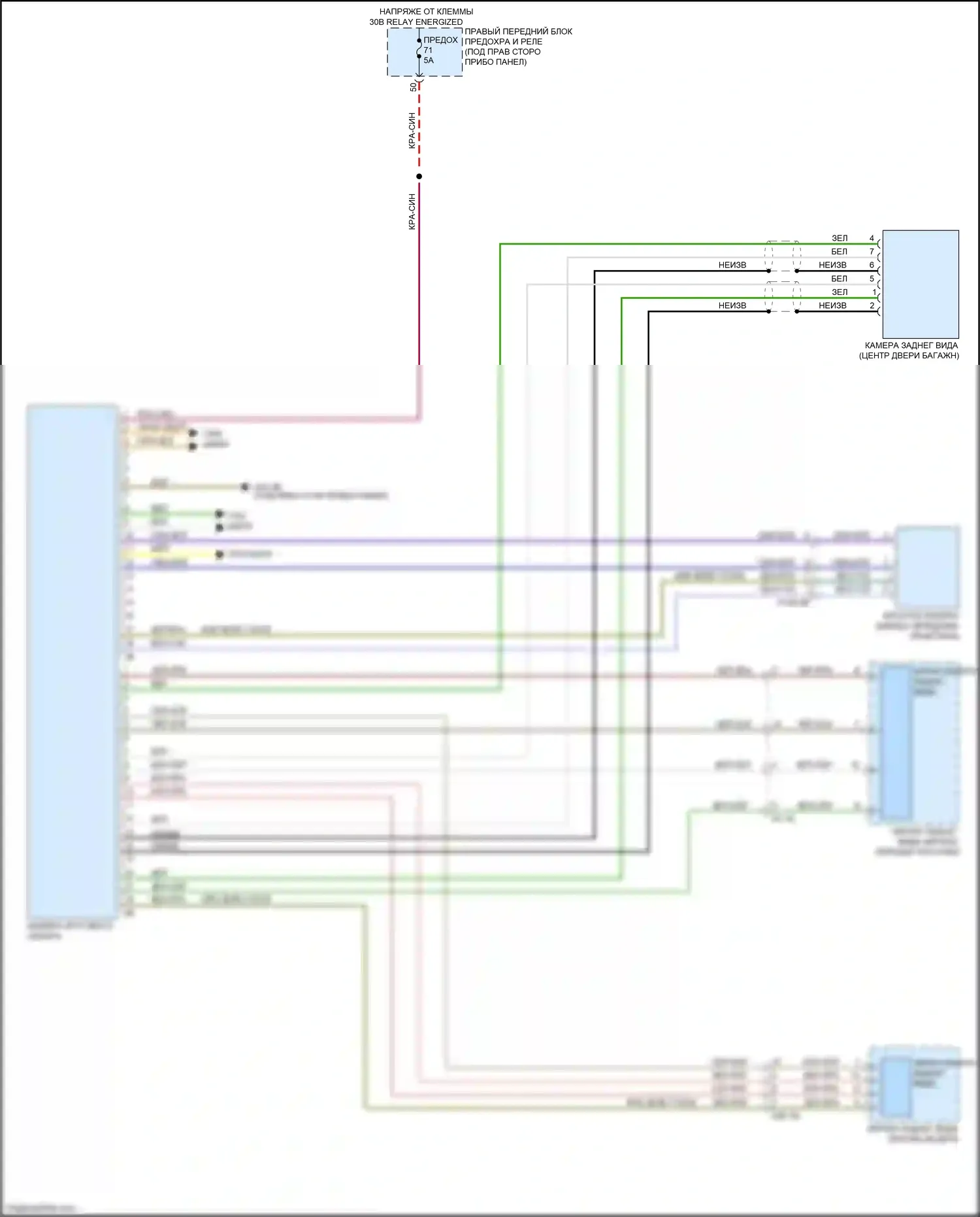 X5 BMW G05 (2018-2023): Электросхема камеры кругового обзора 