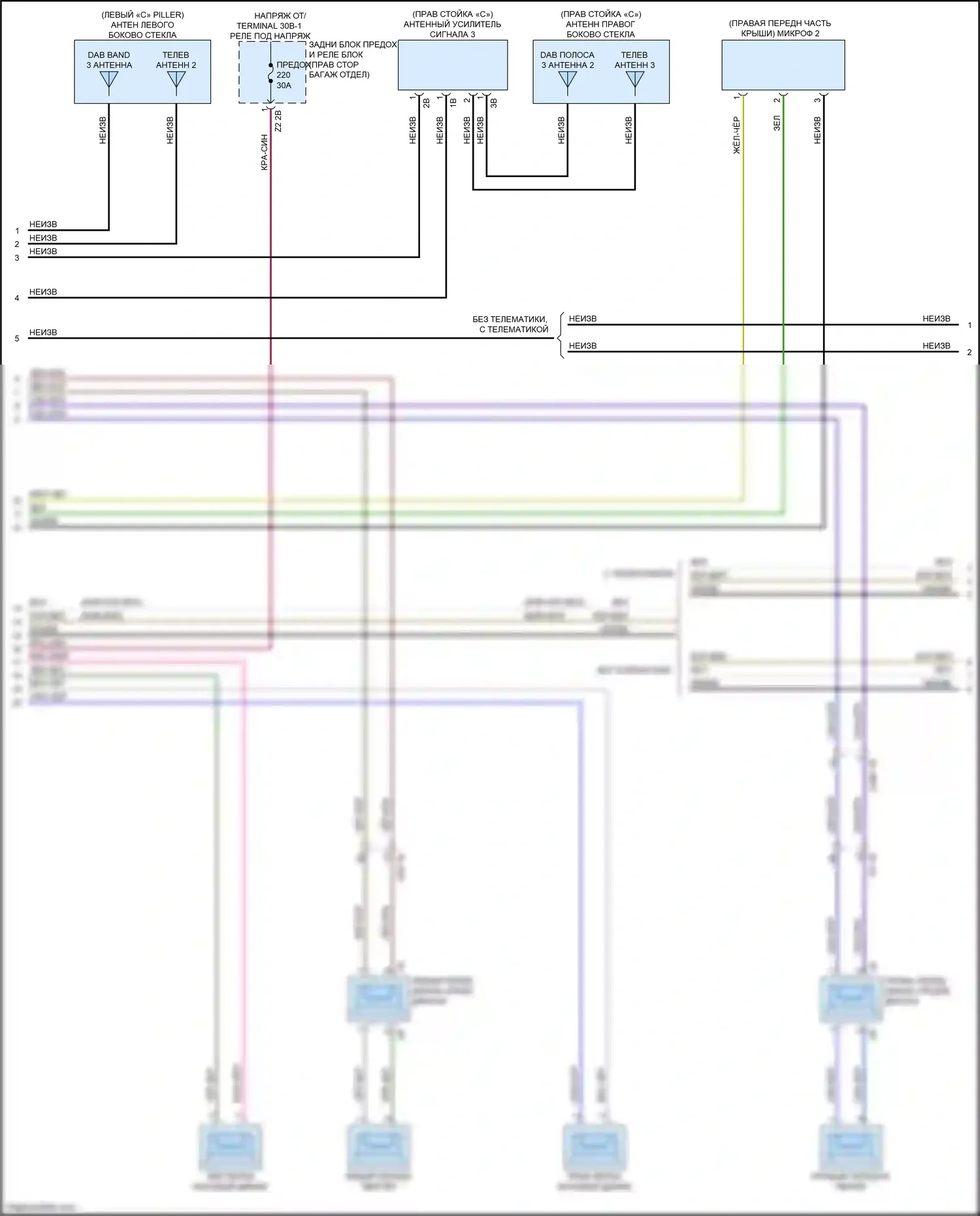 X5 BMW G05 (2018-2023): Электросхема навигации, база с аудиоблоком приемника (2 из 5) 