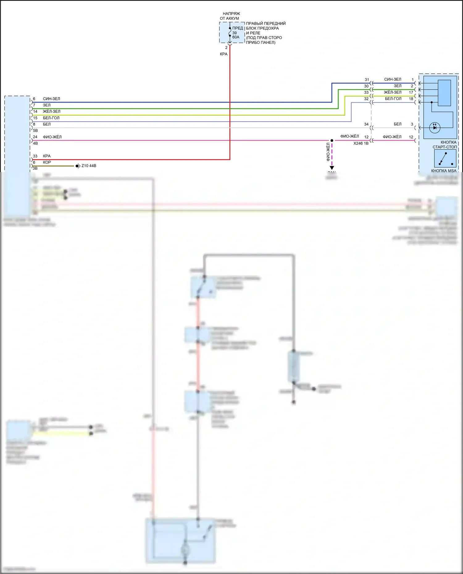 X5 BMW G05 (2018-2023): Электросхема стартера 