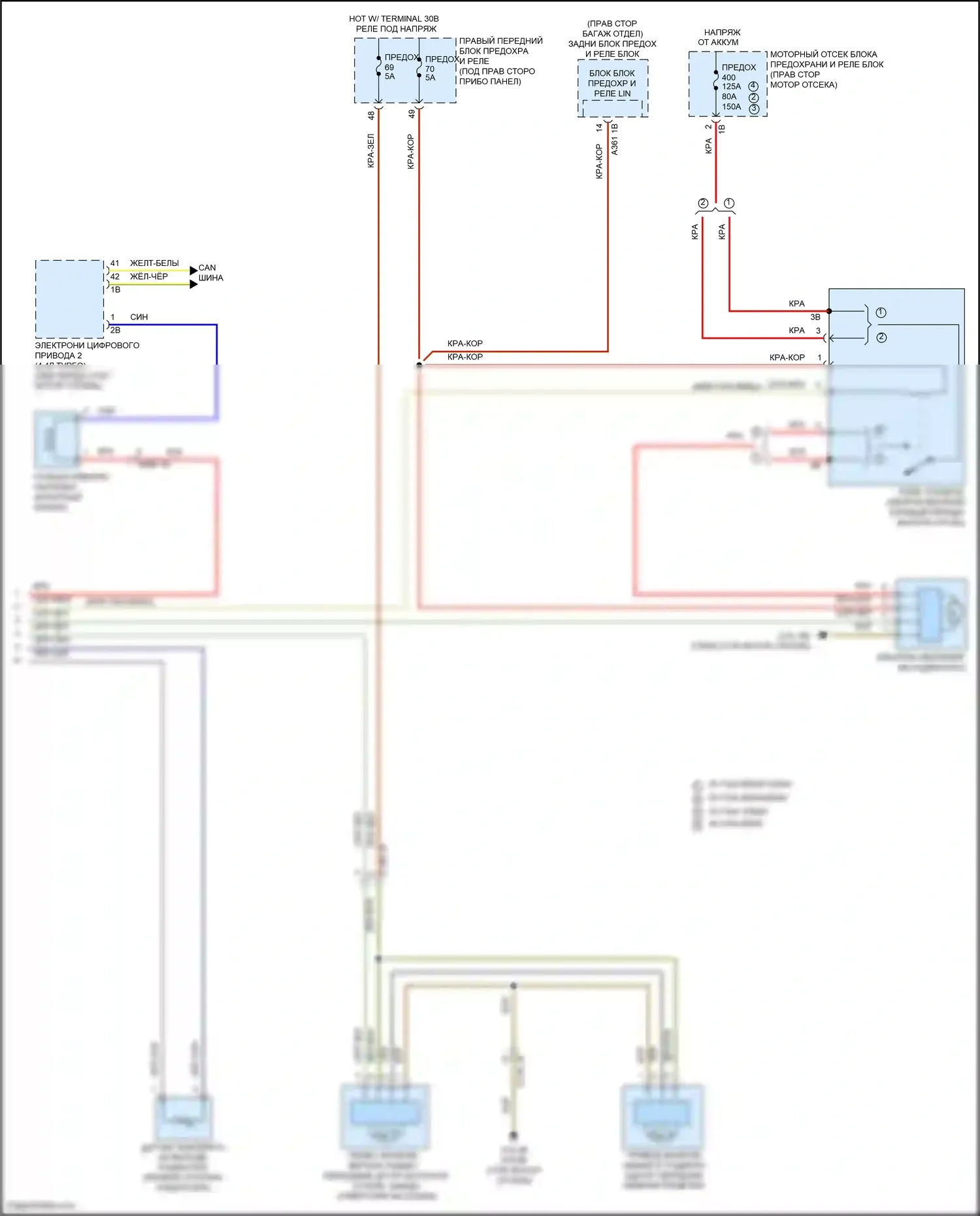 X5 BMW G05 (2018-2023): Электросхема вентилятора охлаждения (2 из 2) 