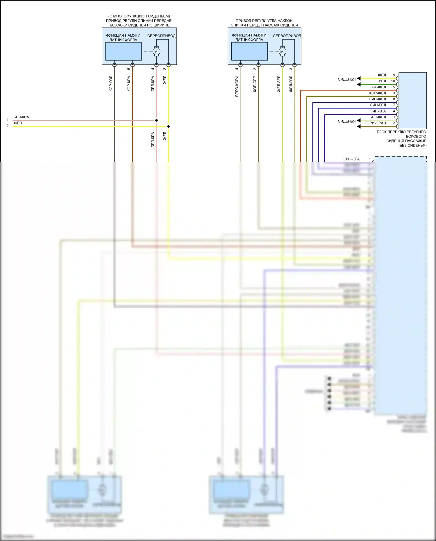 X5 BMW G18 рестайлинг (2023-2024): Электросхема сиденья памяти пассажира (2 из 2) 