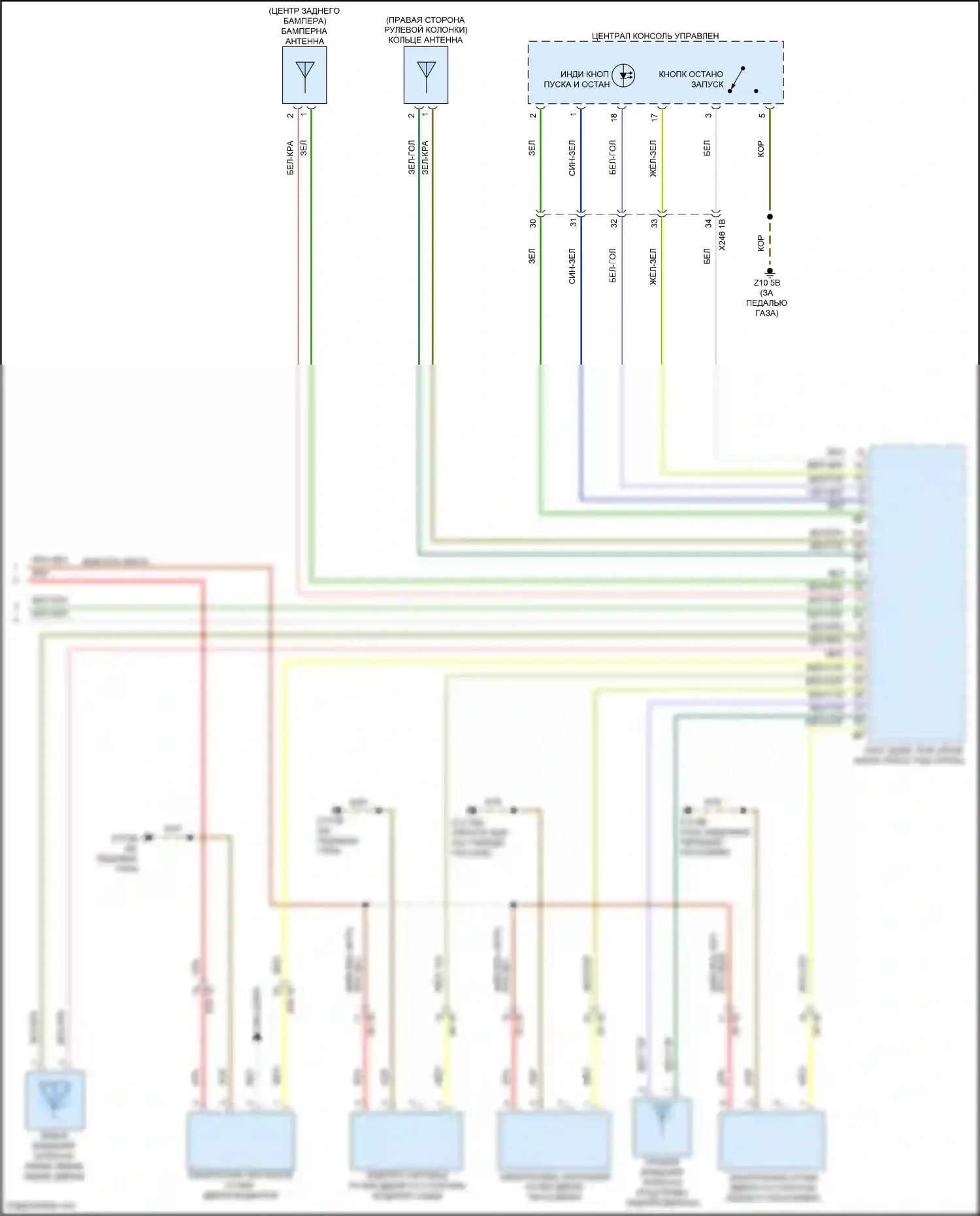X5 BMW G18 рестайлинг (2023-2024): Электросхема системы бесключевого доступа (2 из 2) 