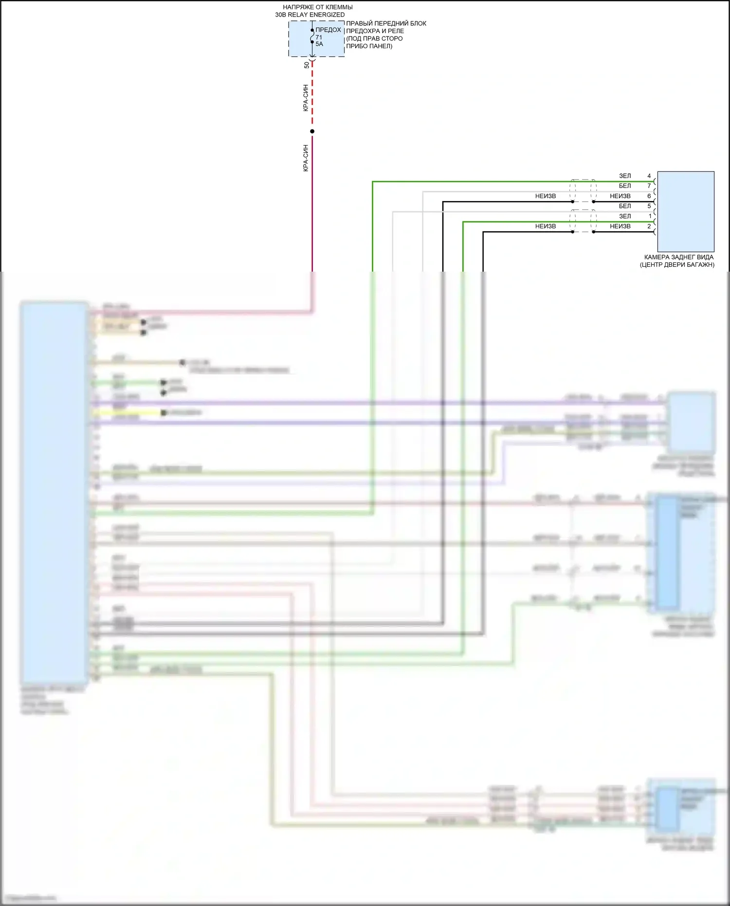 X5 BMW G18 рестайлинг (2023-2024): Электросхема камеры кругового обзора 