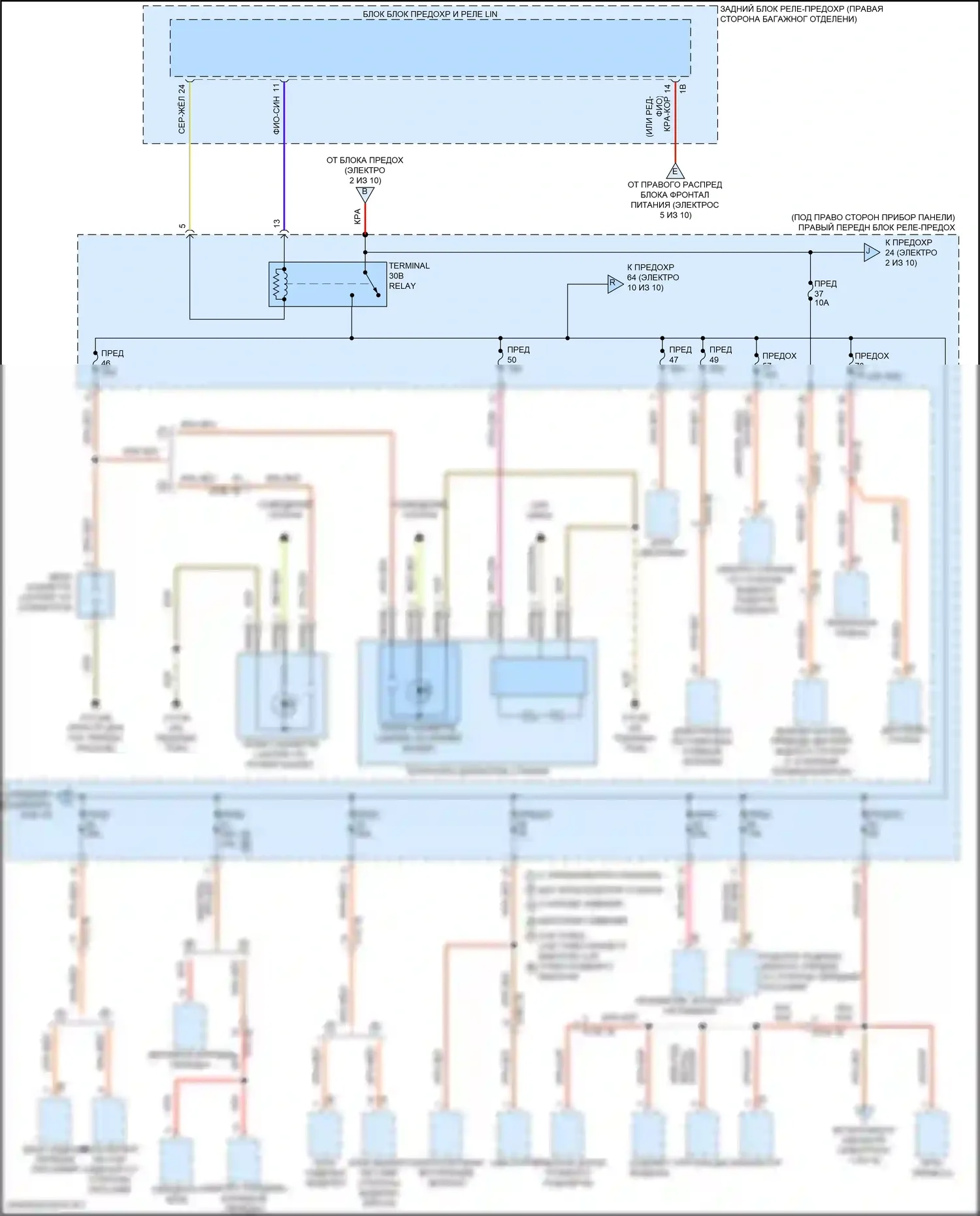 X5 BMW G18 (2022-2023): Электросхема блока предохранителей реле (3 из 10) 