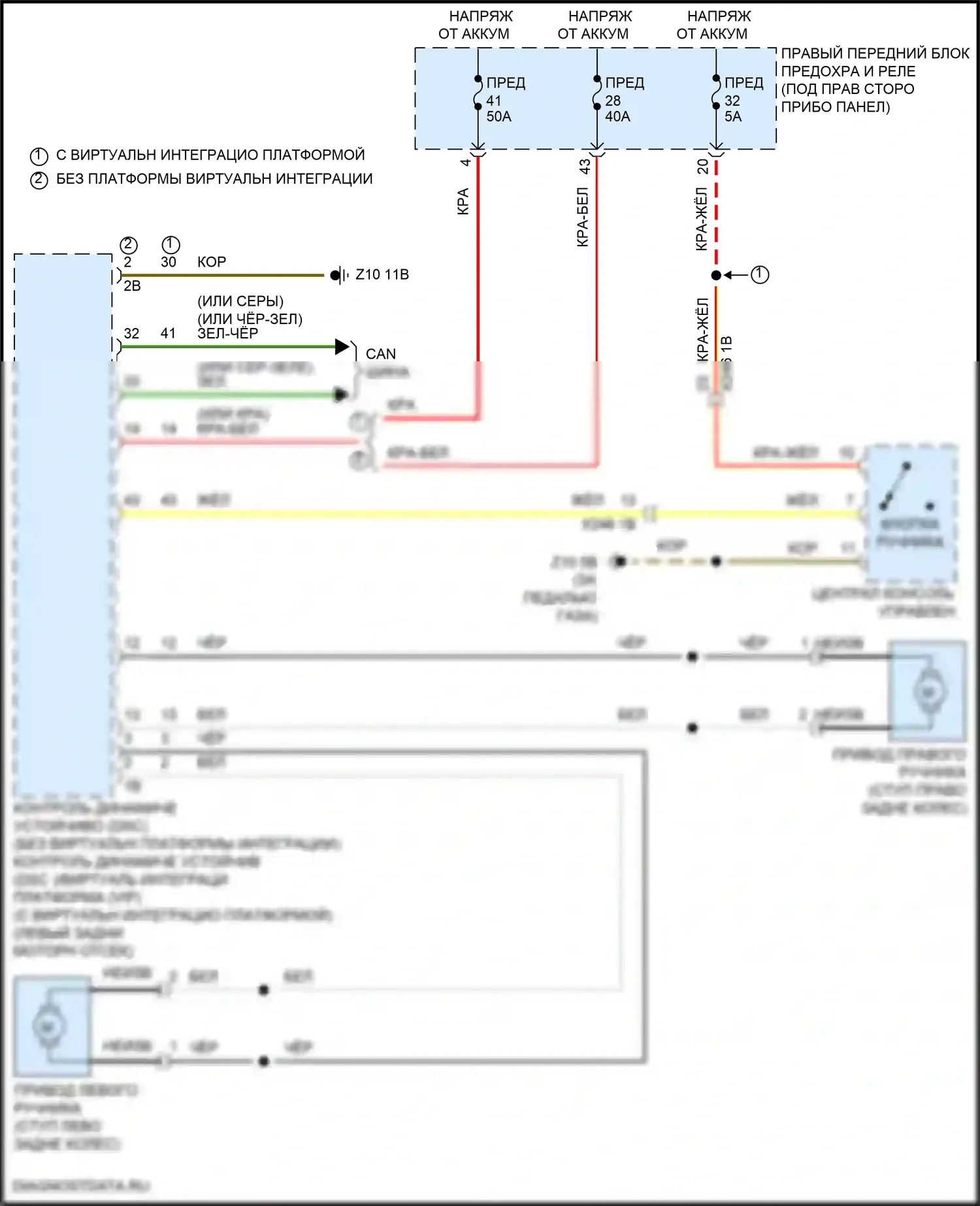 X5 BMW G18 (2022-2023): Электросхема блокировки селектора 