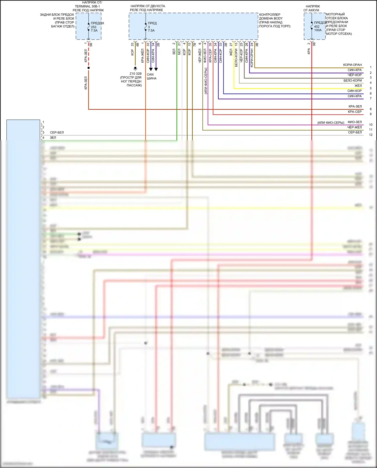 X5 BMW G18 (2022-2023): Электросхема климат контроля, с задним автоматическим климат-контролем (1 из 7) 