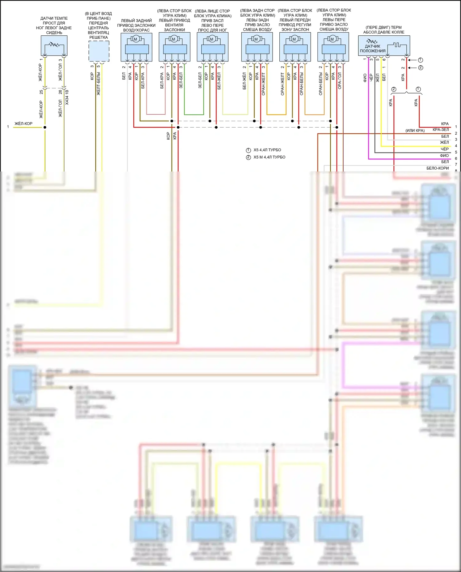 X5 BMW G18 (2022-2023): Электросхема климат контроля, с задним автоматическим климат-контролем (4 из 7) 