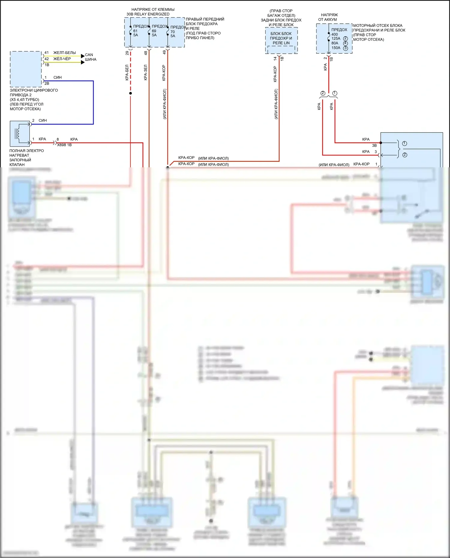 X5 BMW G18 (2022-2023): Электросхема климат контроля, с задним автоматическим климат-контролем (6 из 7) 