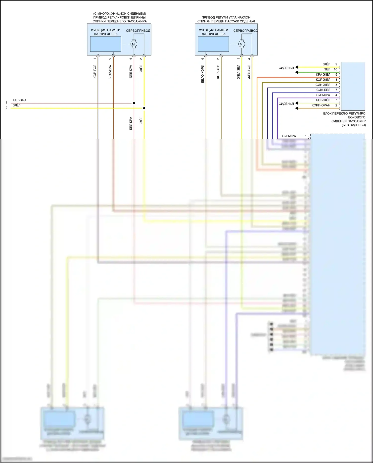 X5 BMW G18 (2022-2023): Электросхема сиденья памяти пассажира (2 из 2) 
