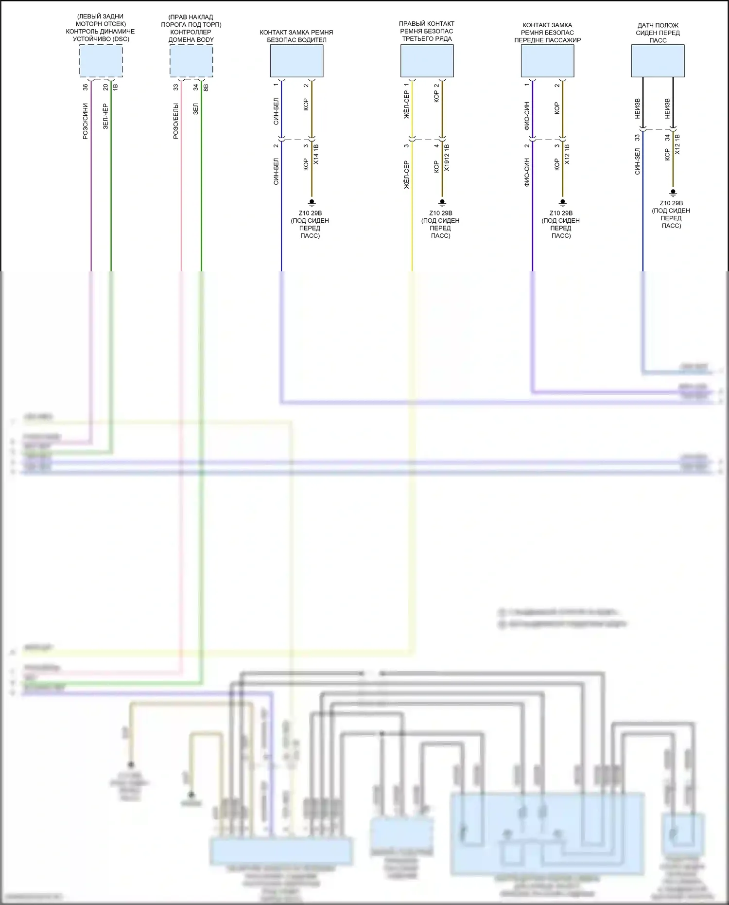 X5 BMW G18 (2022-2023): Электросхема подушек безопасности (2 из 4) 